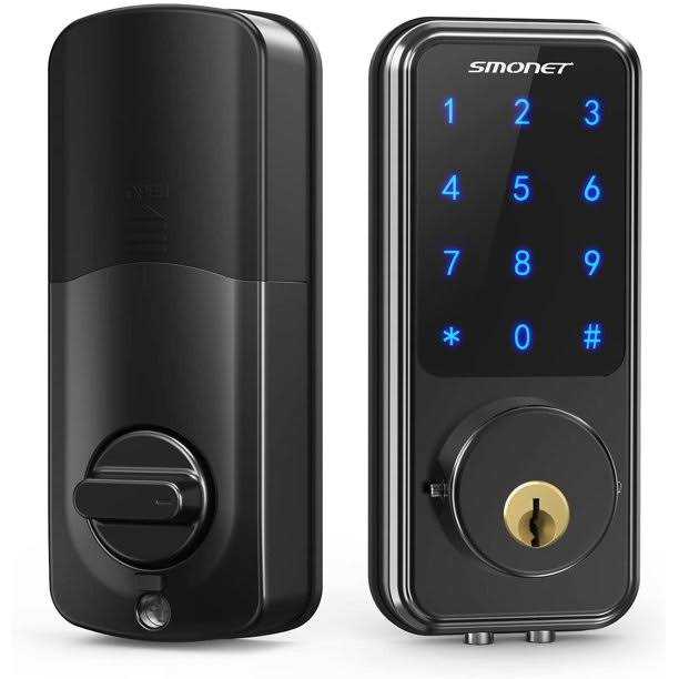 Electronic Deadbolt Door Lock Smart Wireless Anti-Theft Home Security Keyless Deadbolt Access Control System with 4 Remote Control - Inhomebuy