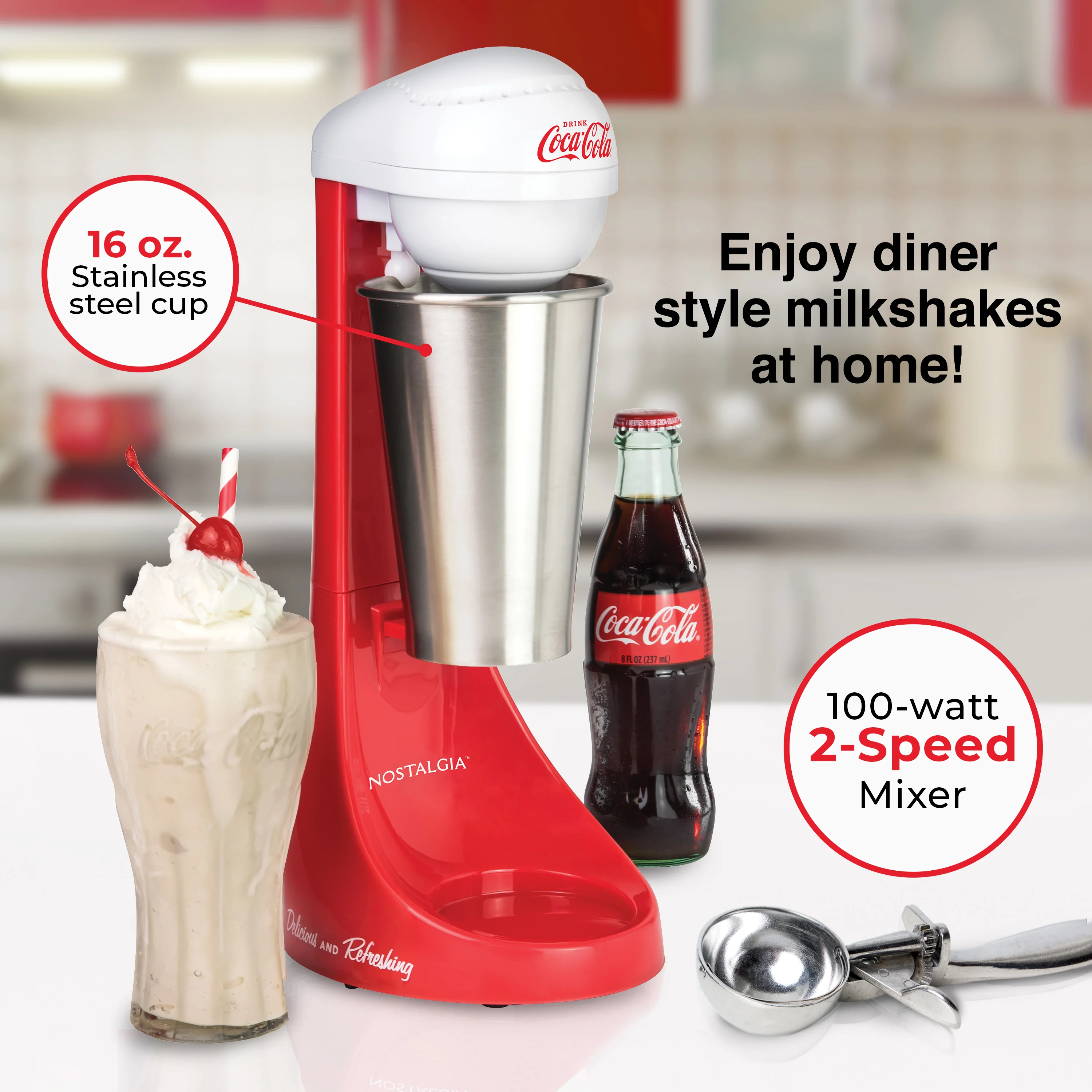 Coca-Cola® Limited Edition 2-Speed Milkshake Maker - Inhomebuy