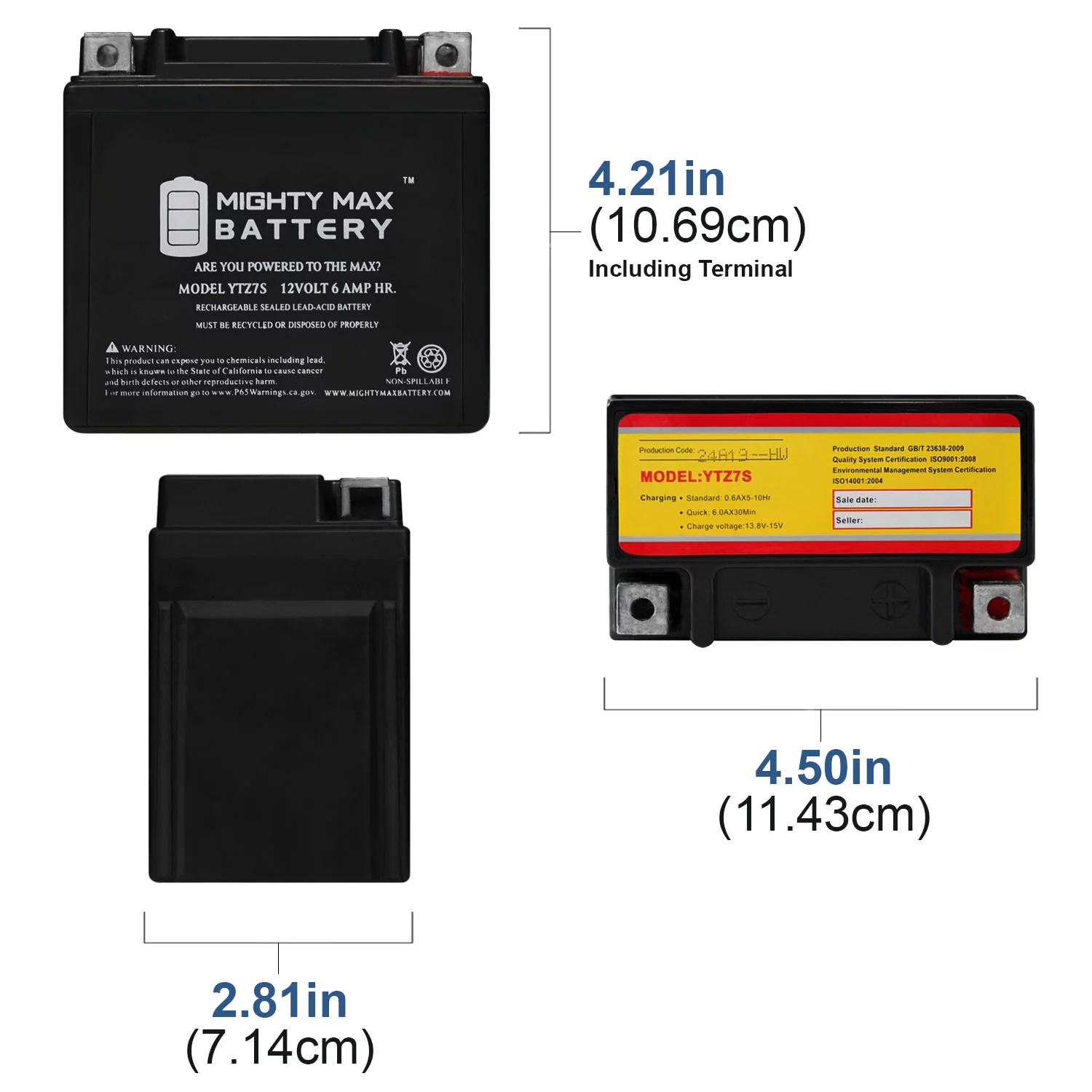 YTZ7S 12V 6AH Replacement Battery for ES-TZ7S, GTZ7SFP, FAITZ7S - Inhomebuy