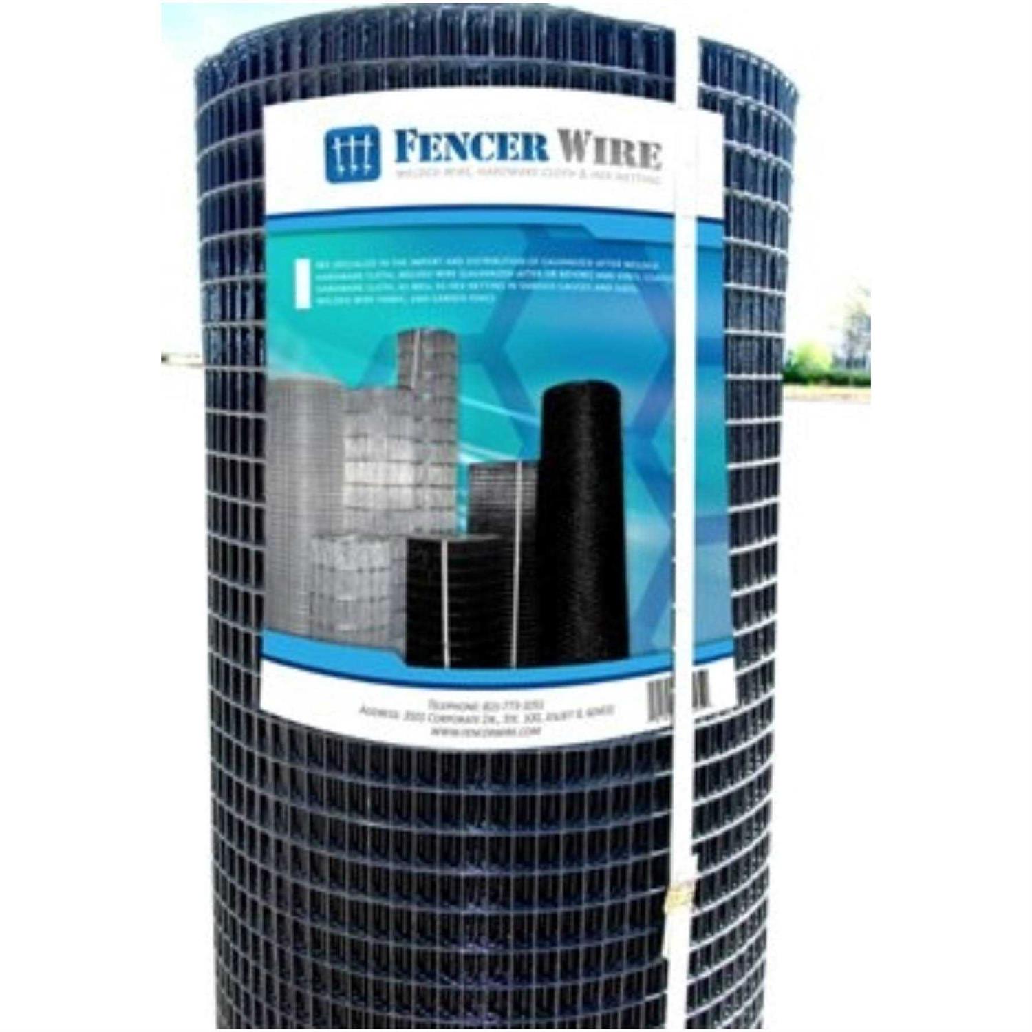 Fencer Wire 16 Gauge Black Vinyl Coated Welded Wire Mesh Size by 1 inch - Inhomebuy