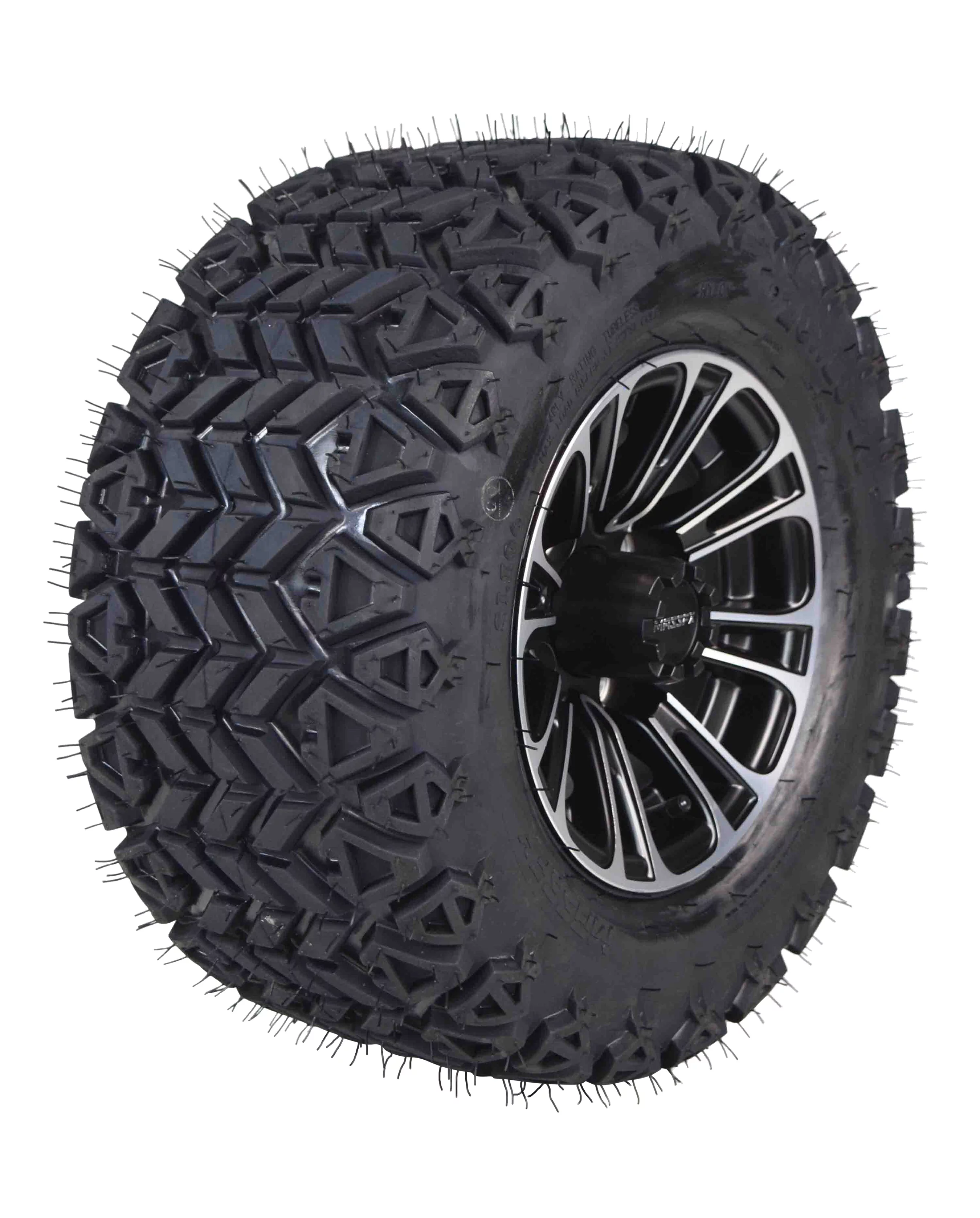 MASSFX 20x10-10 Golf Cart Turf Tire & Black Wheel Kit A238 10x7 4/101.6 - Inhomebuy