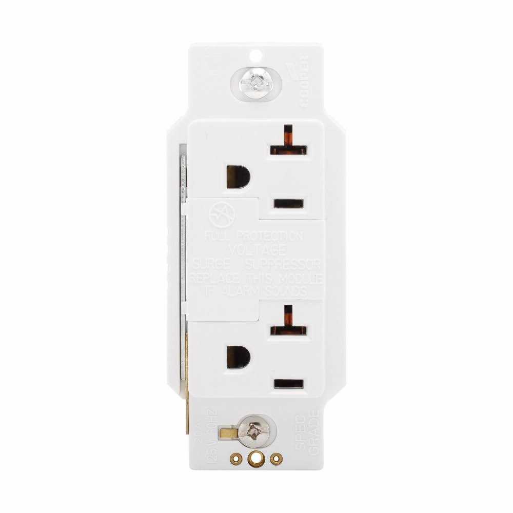 Eaton White 20-Amp Duplex Commercial Outlet - Inhomebuy