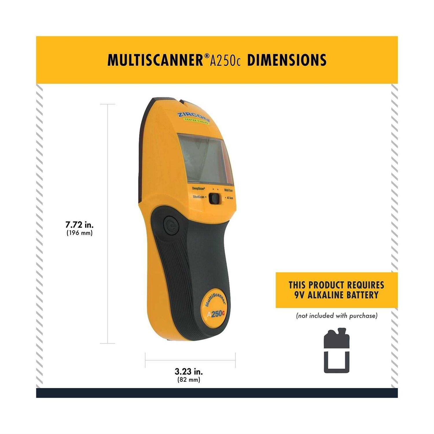 Zircon Multiscanner A200 Electronic Wall Scanner / Metal Detector/ Live AC Wire Detection With SpotLite Pointer - Inhomebuy