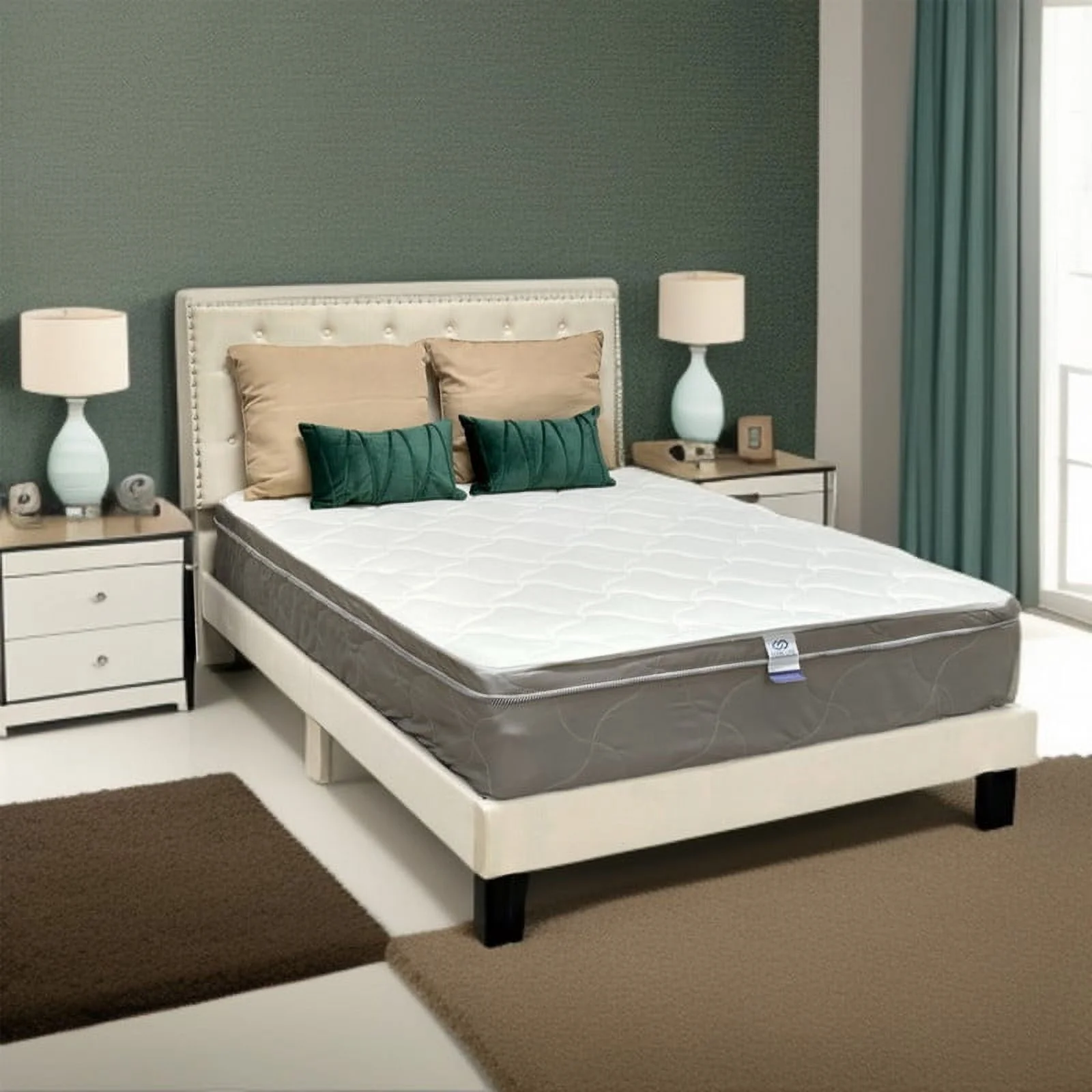 Twin Mattress - 8 Inch Comfort Foam & Spring Hybrid Mattress - Tight Top - Medium Firm - Oliver & Smith - Inhomebuy