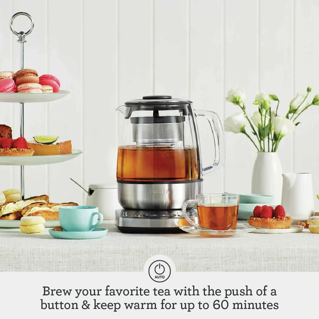 Breville The TEA Maker: 1.5L, 51oz tea leaf basket, glass & brushed s/s | BTM-800BSS - Inhomebuy
