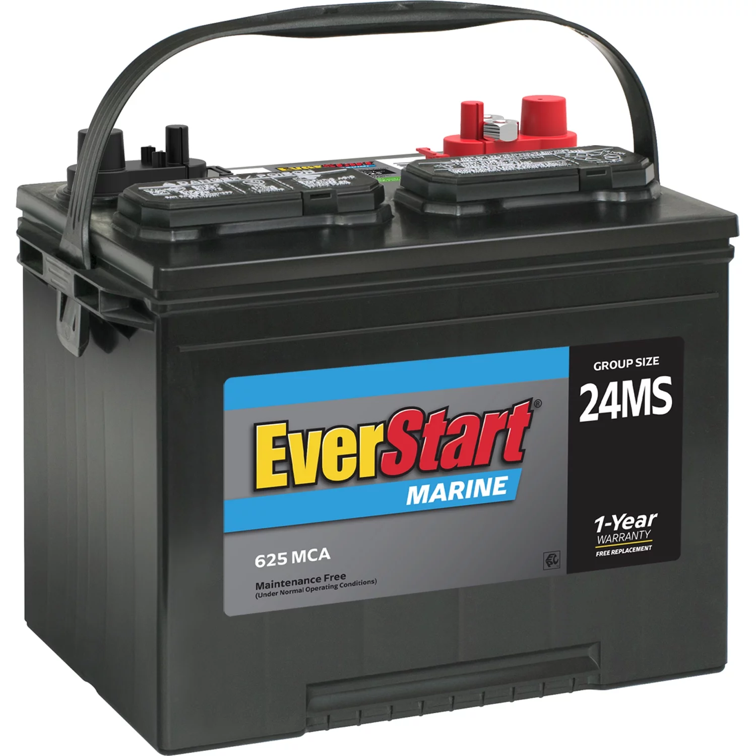 EverStart Lead Acid Marine Starting Battery, Group Size 24MS 12 Volt, 1000 MCA - Inhomebuy