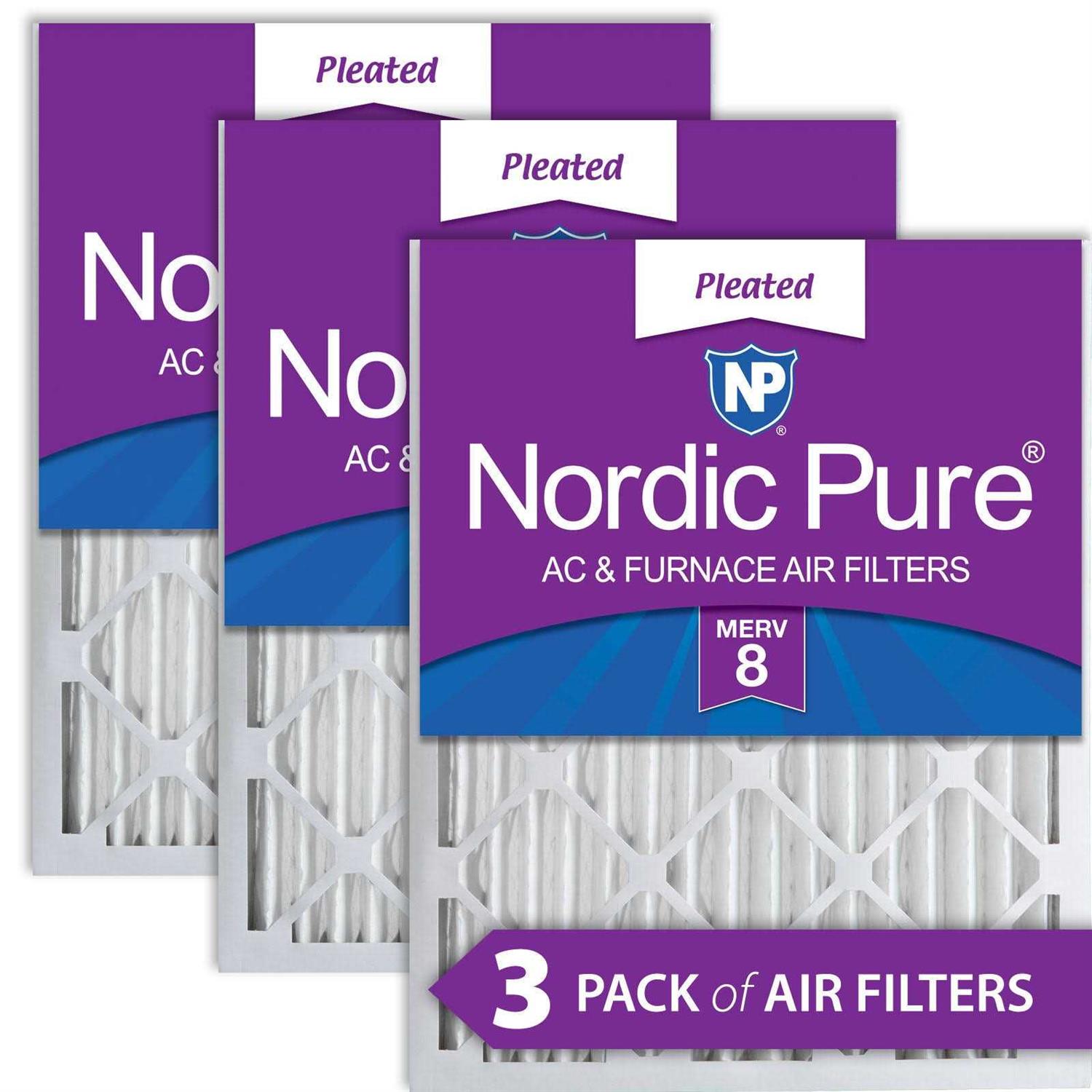 Nordic Pure MERV Pleated Plus Carbon AC Furnace Air Filters - Inhomebuy