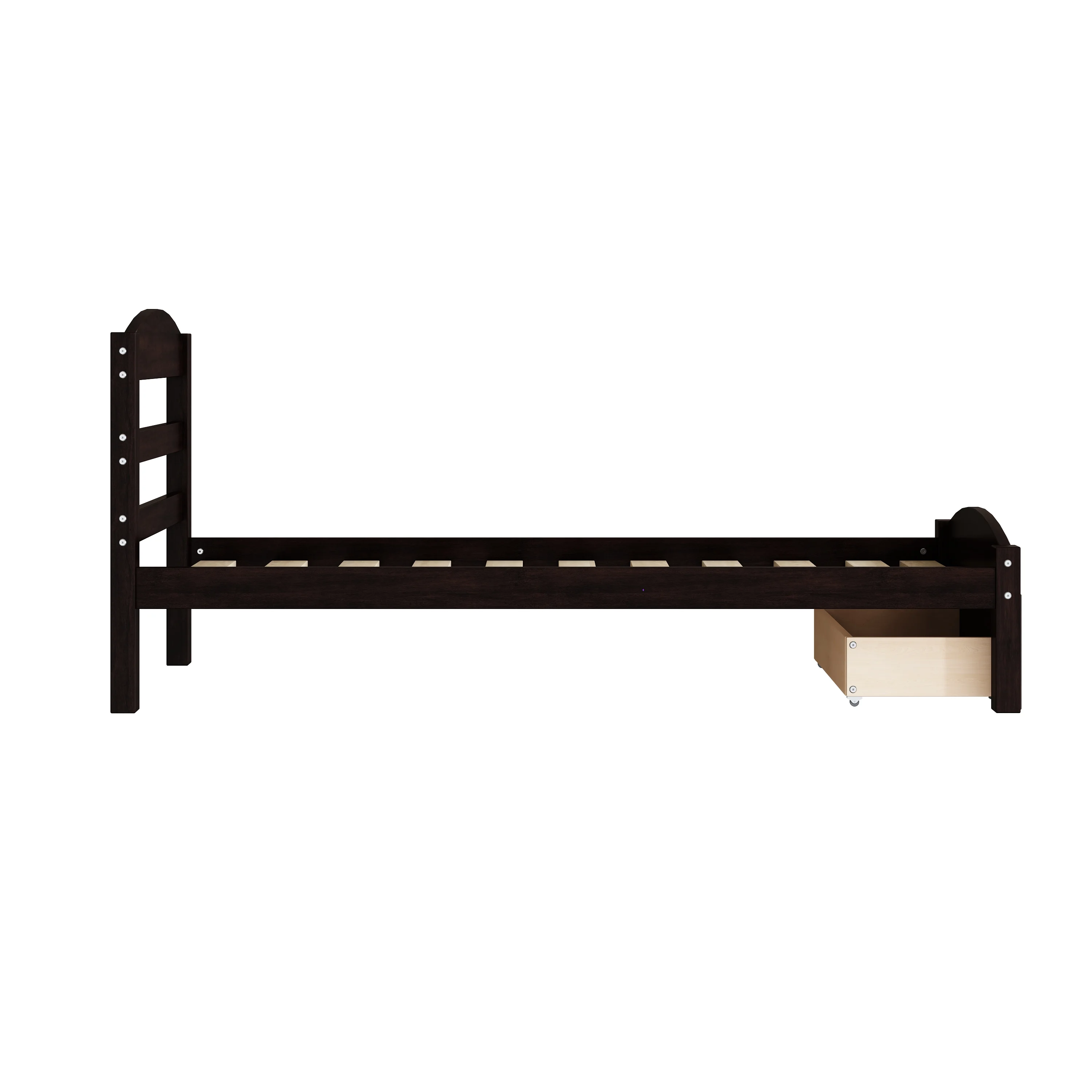 Twin Bed for Kids with Storage Drawer, Upgrade Pine Wood Bed Frame with Headboard and Footboard, Modern Kids Bed Furniture for Bedroom, Holds 275 lb, No Box Spring Needed, White - Inhomebuy