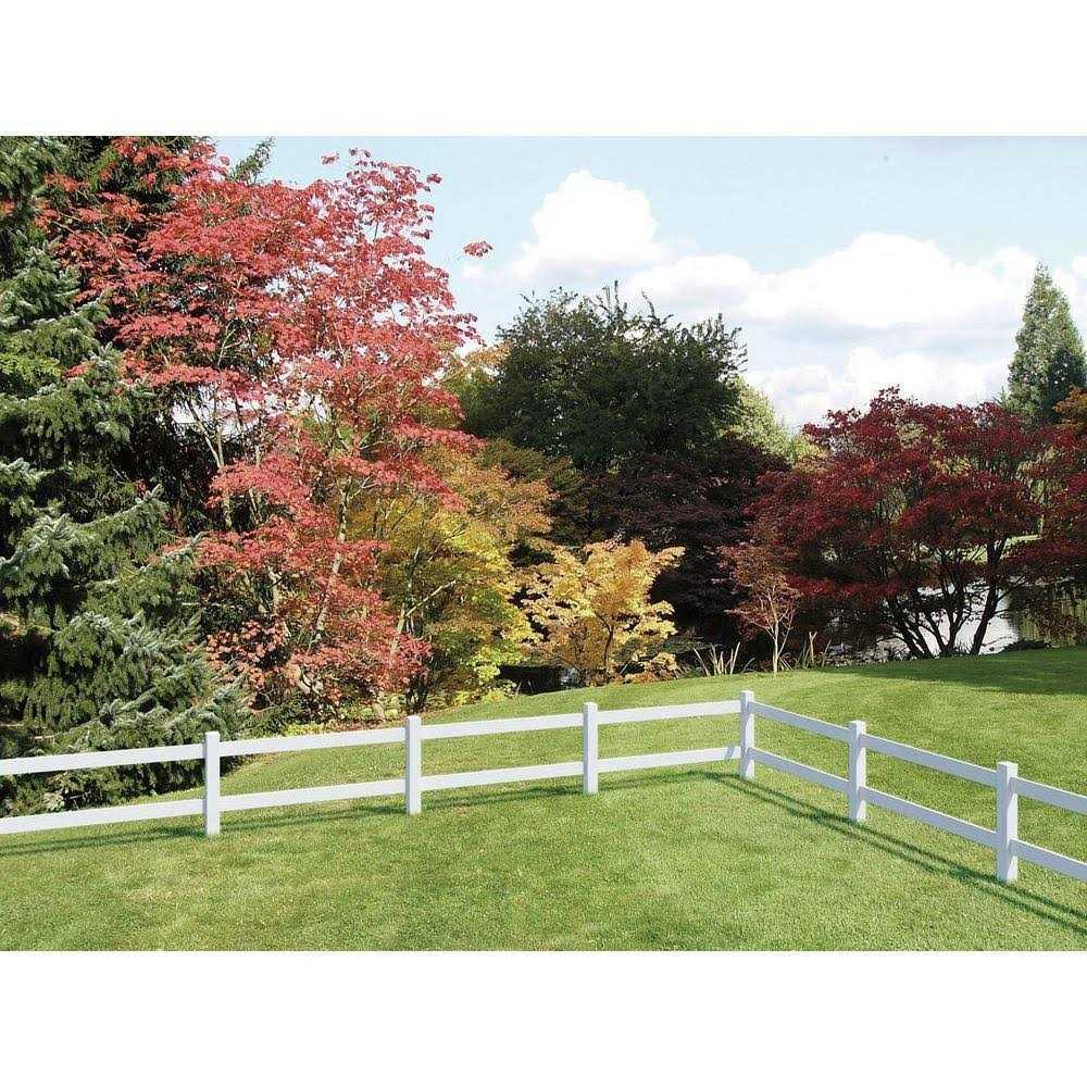 Outdoor Essentials 5 in. x 5 in. x 5 ft. Tan Vinyl Ranch 2-Rail Fence Post - Inhomebuy