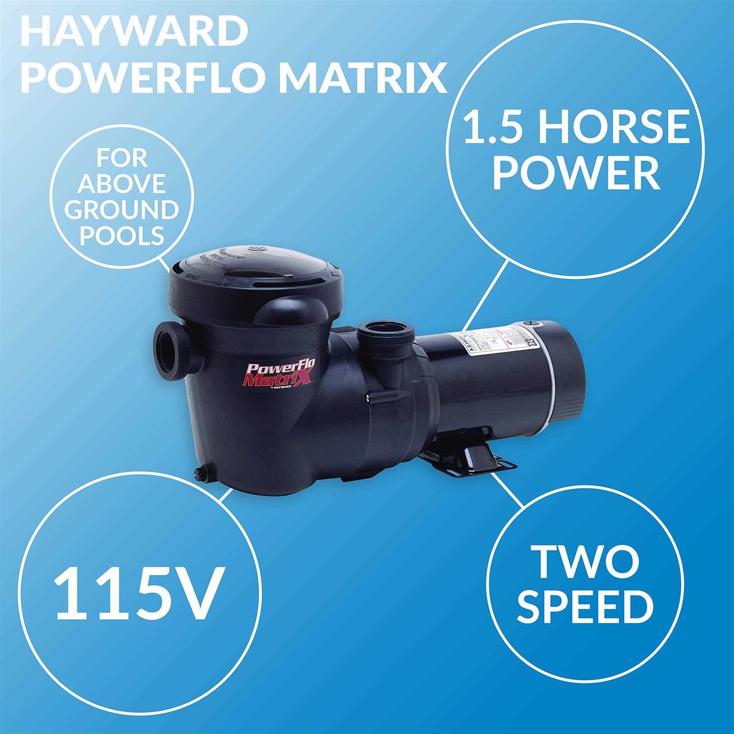 Hayward Power Flo LX Pool Pump, 1 HP - Inhomebuy