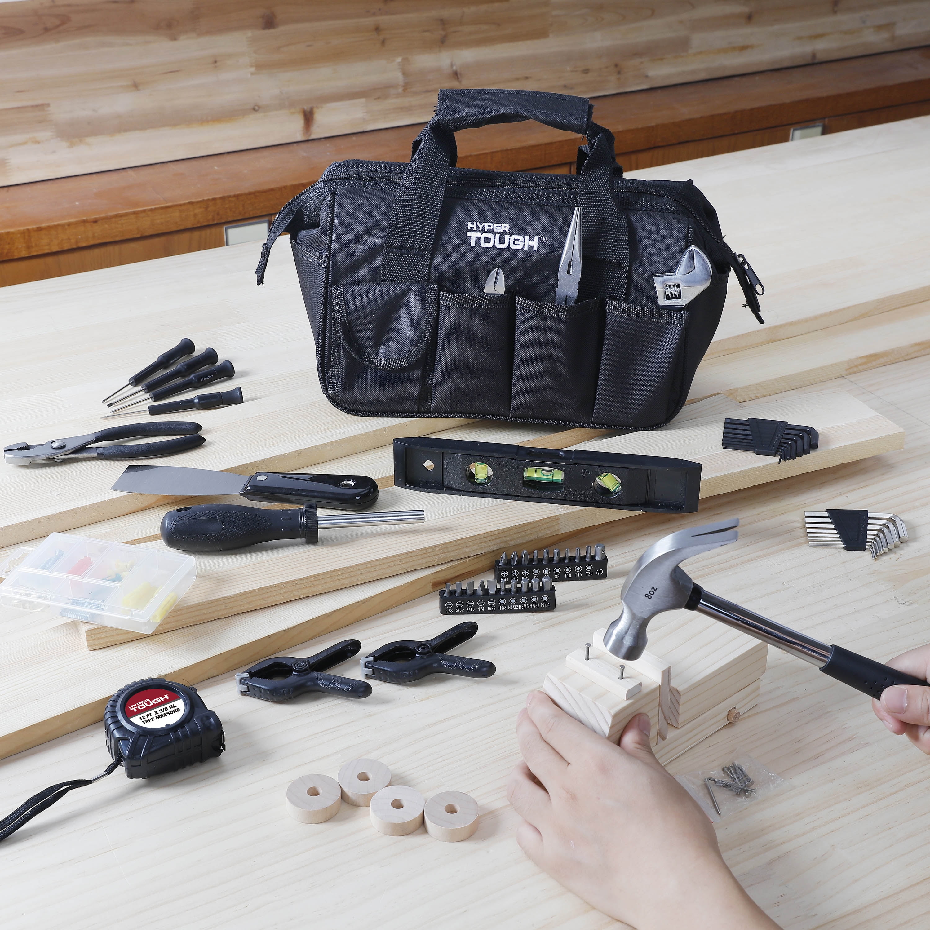Hyper Tough 89-Piece Household Tool Set,Black - Inhomebuy
