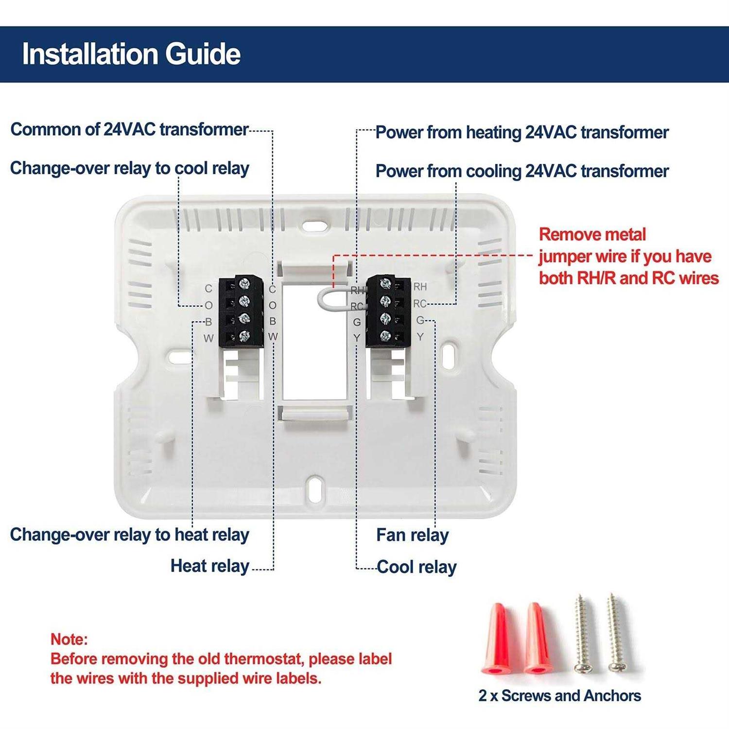 Electeck Digital Thermostat with Large LCD Display, Non-Programmable, Compatible with Single Stage Electrical and Gas/Oil System - Inhomebuy