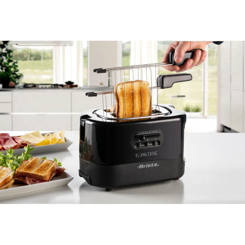 Toaster With Tongs For 2 Slices 700W Black - Inhomebuy