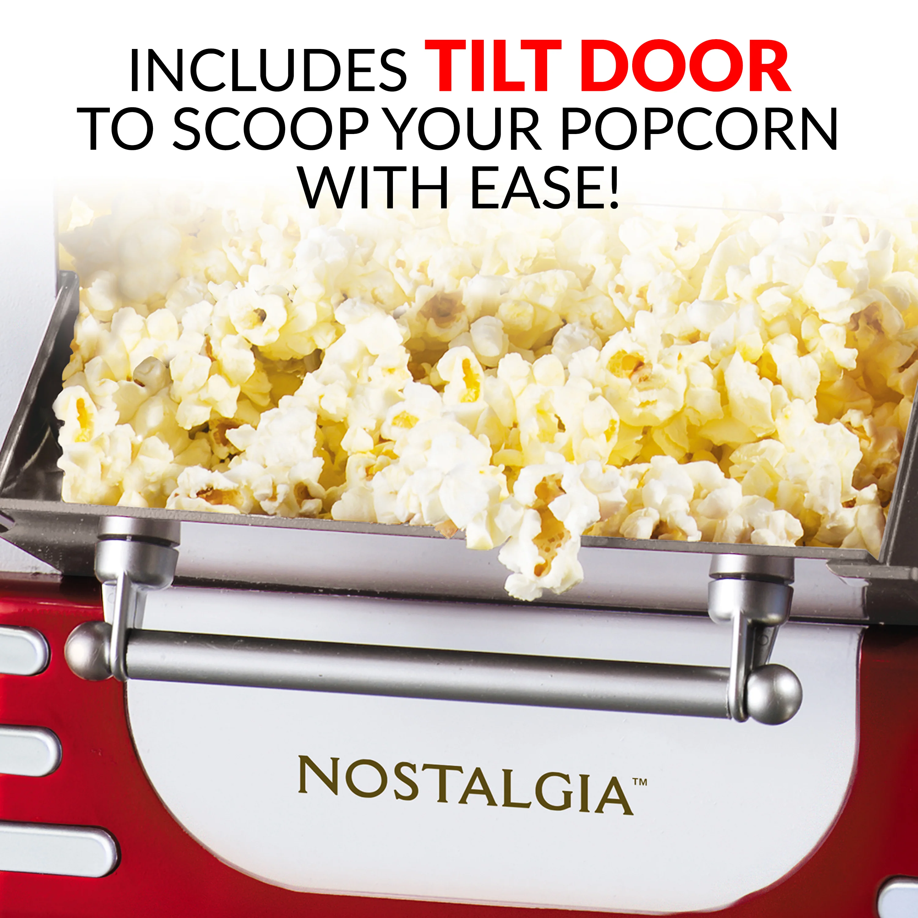 Retro 10 Cup Table-Top Popcorn Maker, Retro Red - Inhomebuy