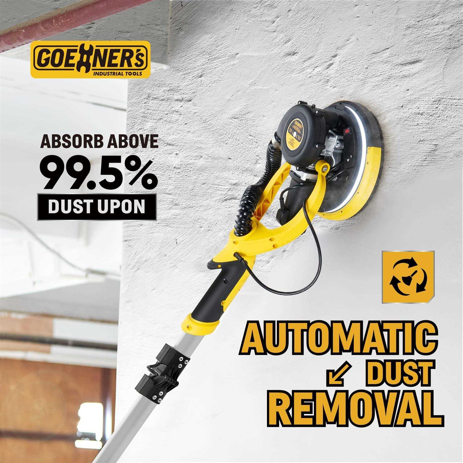 Drywall Sander Electric Drywall Sander 1390W 8.5A Variable Speed 900-2600RPM Wall Sander - Inhomebuy