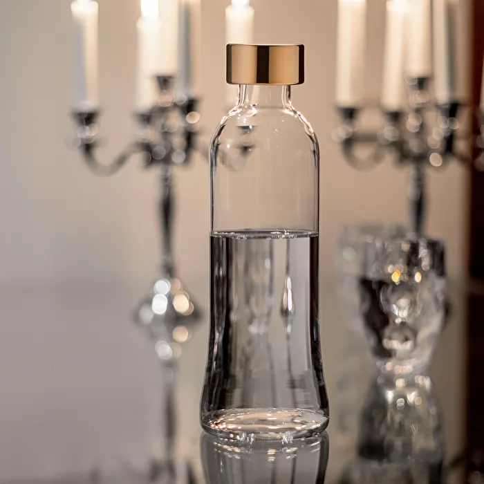 Glass Bottle - 1 Litre 100 Icons Gold - Inhomebuy