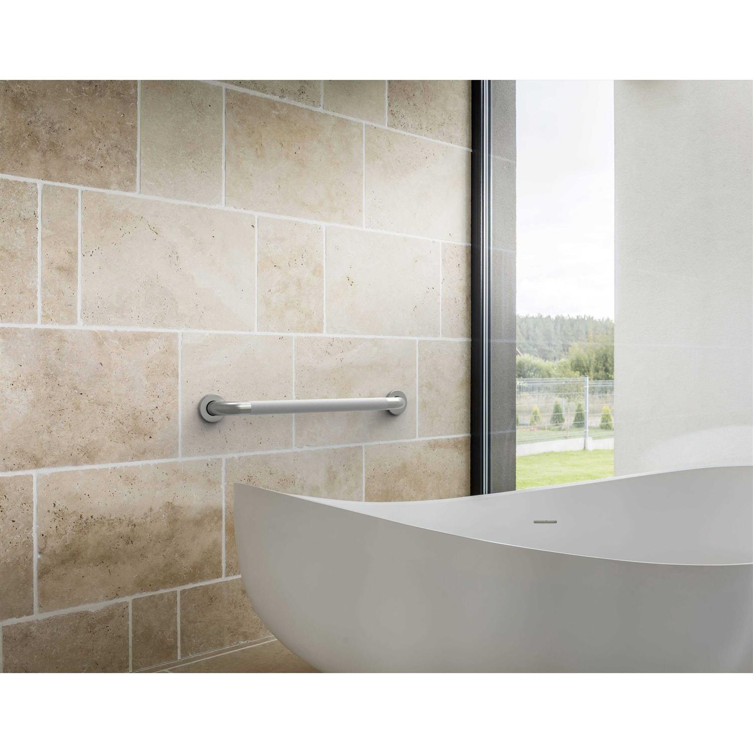 Project Source 18 Stainless Steel Wall Mount ADA Compliant Grab Bar 20135-01202-18 - Inhomebuy