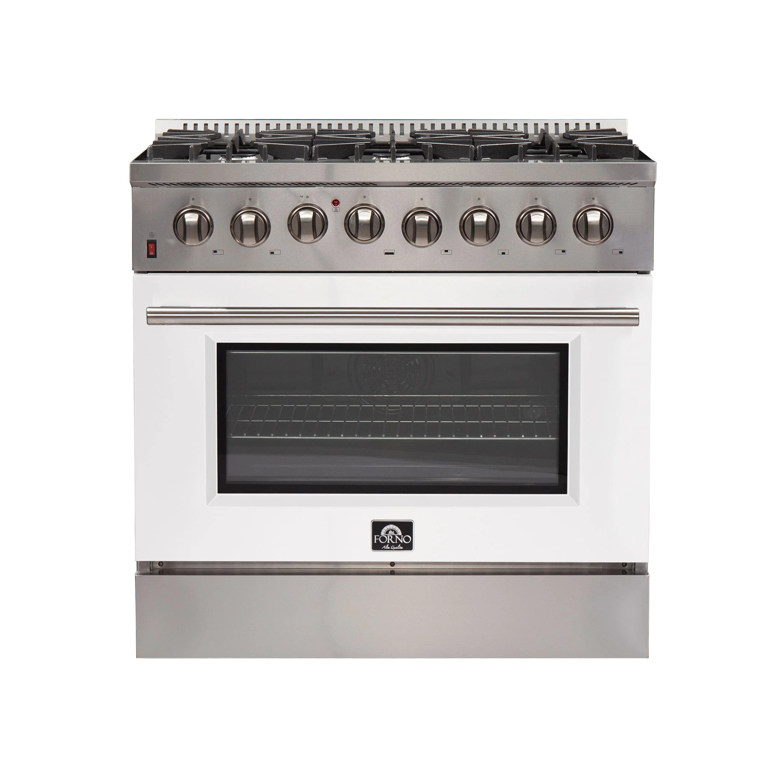 Forno 36 Inch Professional Freestanding Dual Fuel Range in White, FFSGS6156-36WHT - Inhomebuy