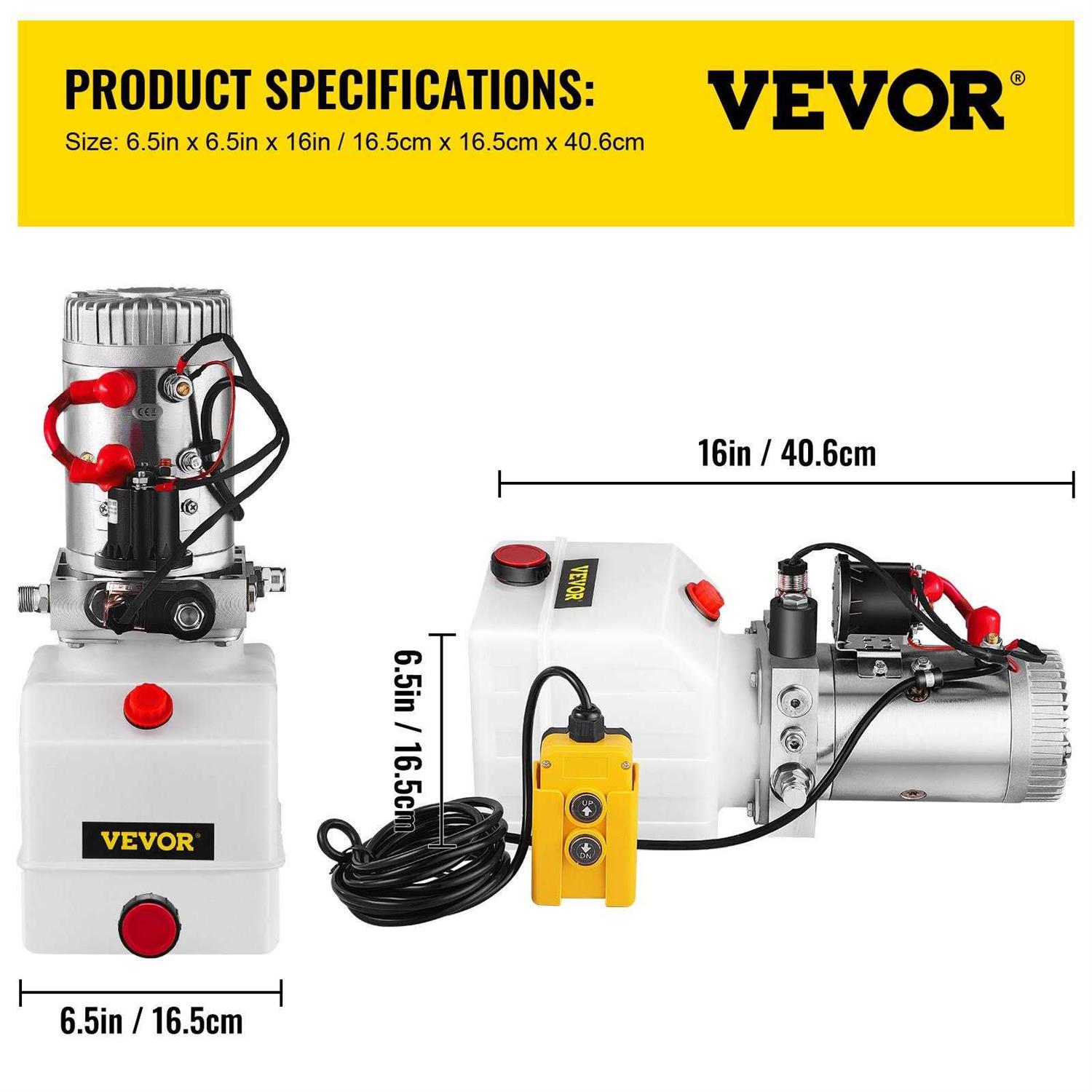 VEVOR 4 Quart Acting Hydraulic Pump Dump Trailer Plastic 4LCZYYBSL - Inhomebuy