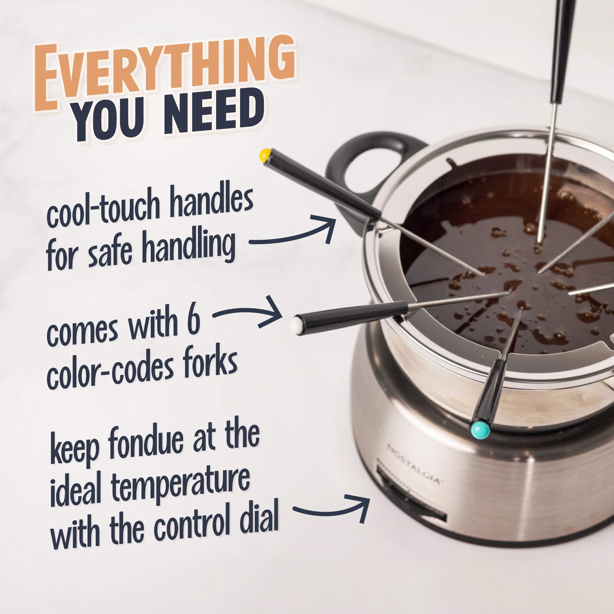 6-Cup Stainless Steel Electric Chocolate & Cheese Fondue Pot - Inhomebuy