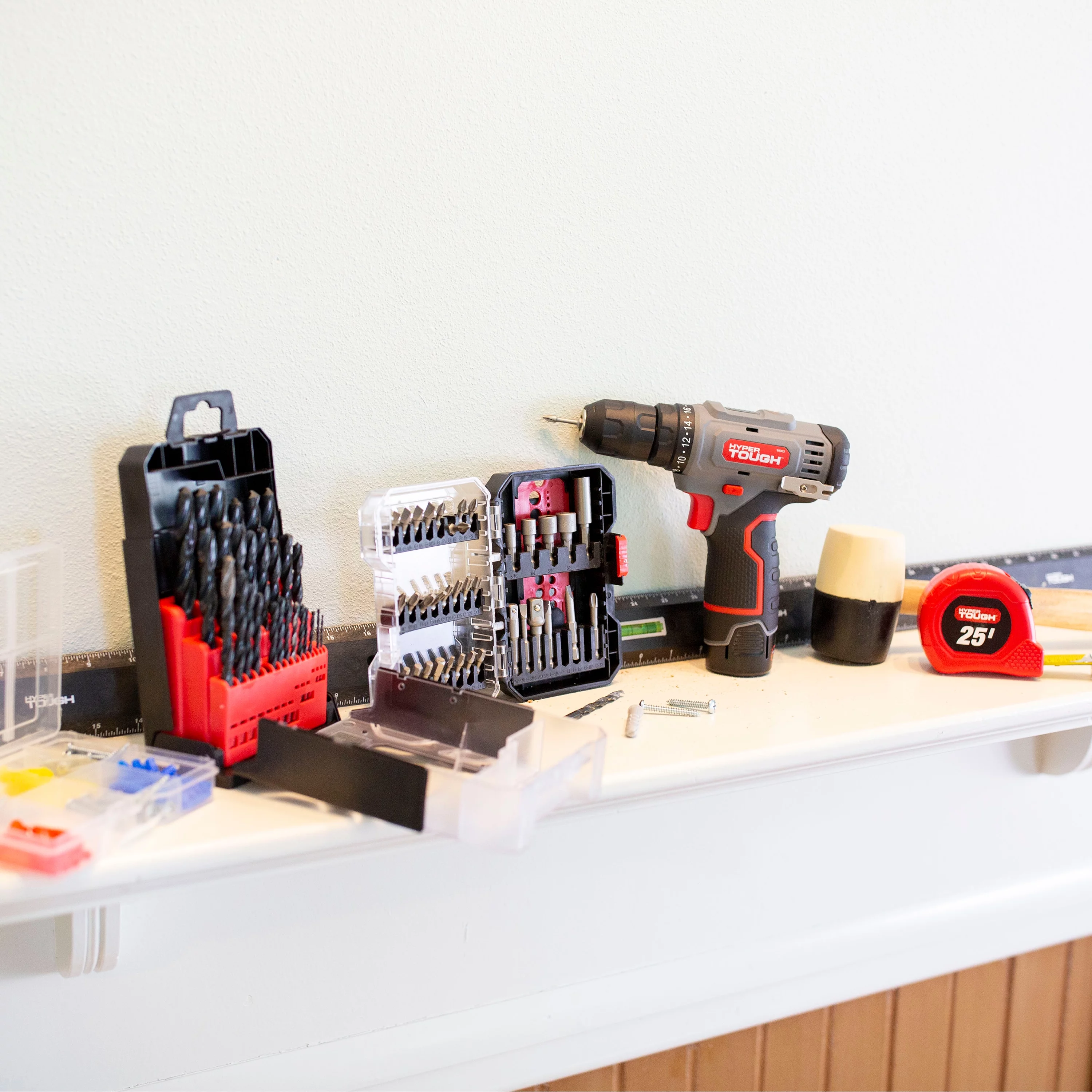 Hyper Tough 12V Max* Lithium-Ion Cordless 3/8-Inch Drill Driver 50-Piece Project Kit and 1.5Ah Battery, Gifts For Mom and Dad, Model 99312 - Inhomebuy