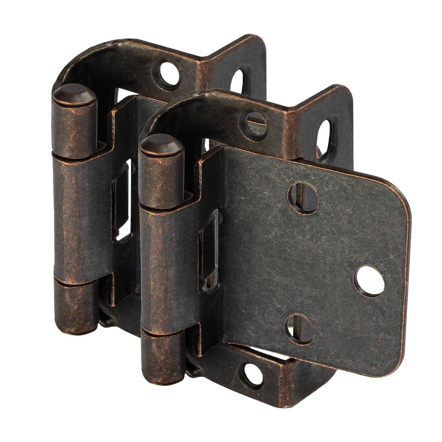 Cosmas 18650-FB Flat Black Self Closing Partial Wrap Cabinet Hinge 1/2 Inch Overlay - Inhomebuy