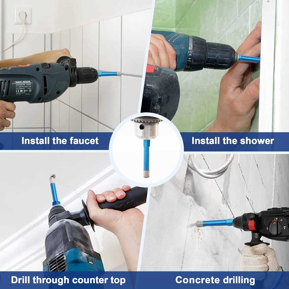 Diamond Drill Bit BRSCHNITT 1/4 1/4 Masonry Drill Bits Set for Porcelain Tile Ceramic Stone Granite Marble,Hex Shank Diamond Hole - Inhomebuy