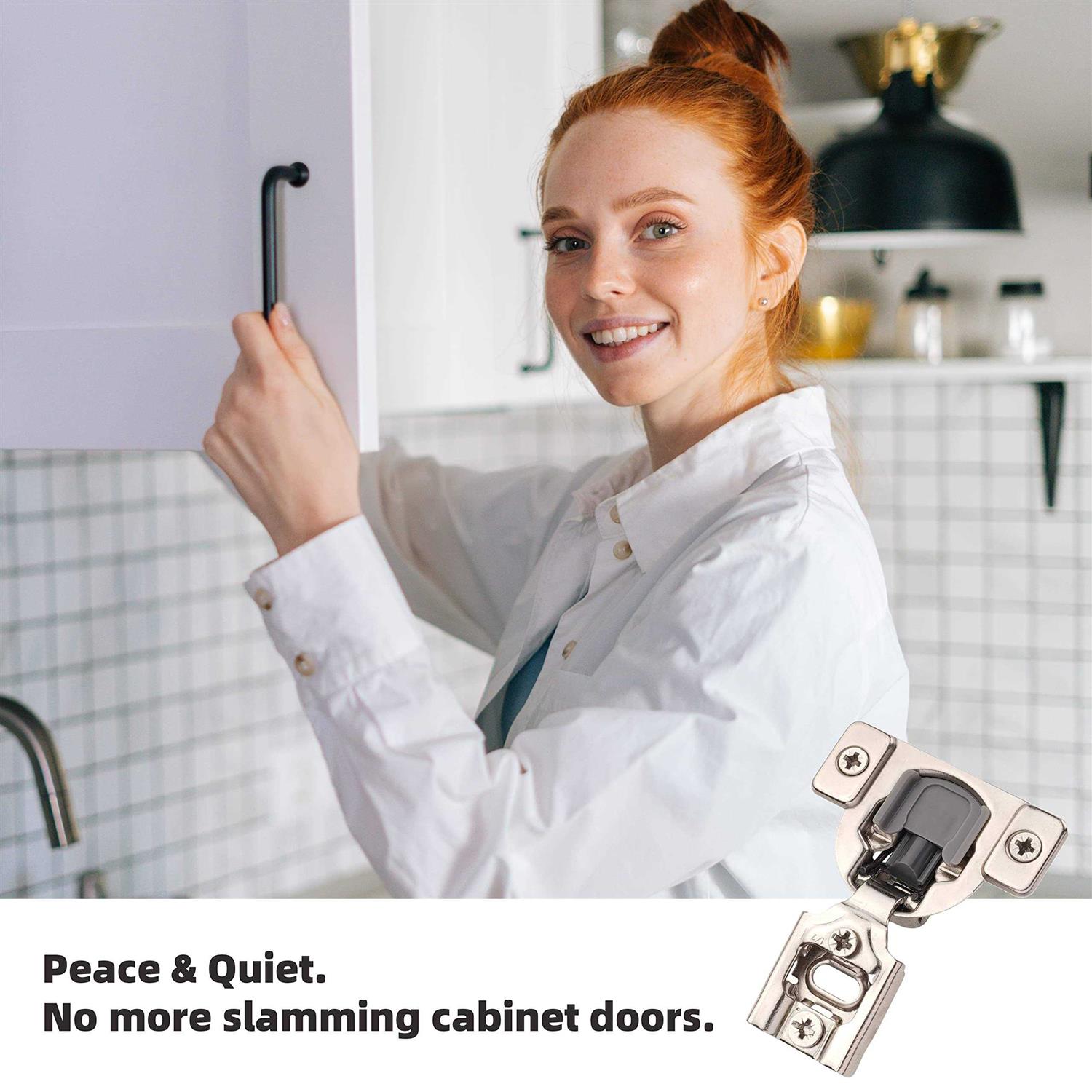 Decobasics Oil Rubbed Bronze Cabinet Hinges for Kitchen Cabinets -1/2 Overlay -Self Closing Kitchen Cab - Inhomebuy