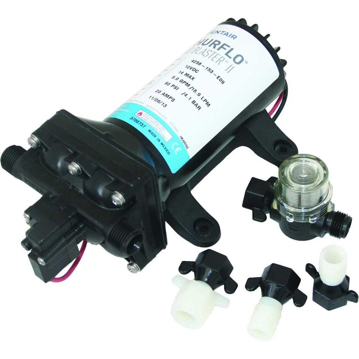 Shurflo 8005-952-490 RO Booster Pump 50 GPD 100 PSI Bypass 24vdc - Inhomebuy