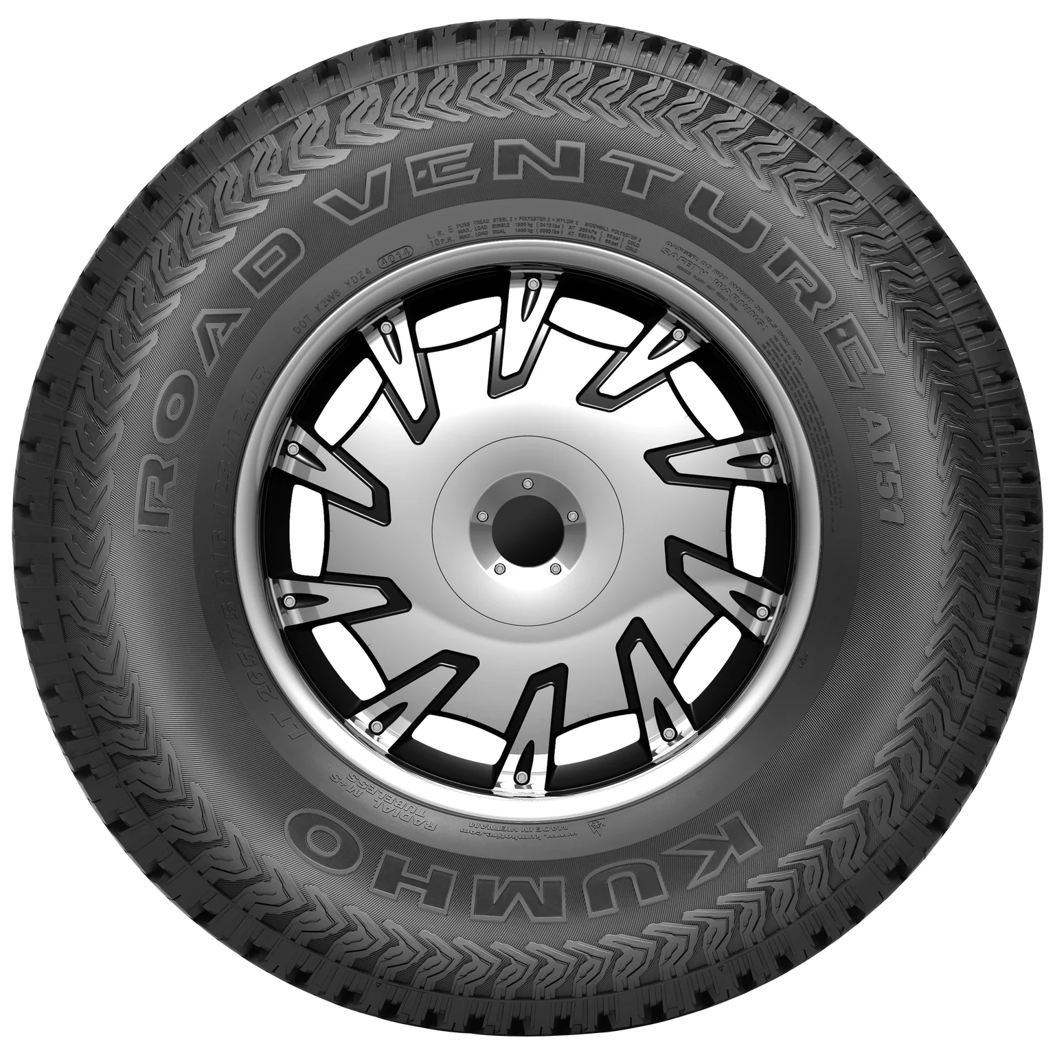 Kumho Road Venture AT51 All Terrain 235/75R15 109T XL Light Truck Tire - Inhomebuy