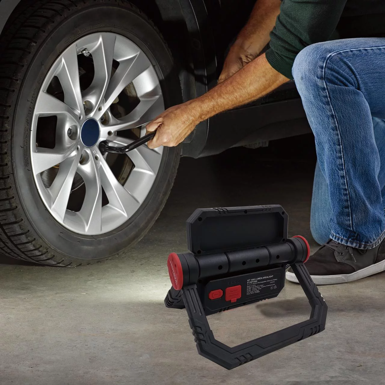 Hyper Tough 2000 LM LED Area Light with Folding Stand, Including 5200mAh Lithium Battery - Inhomebuy