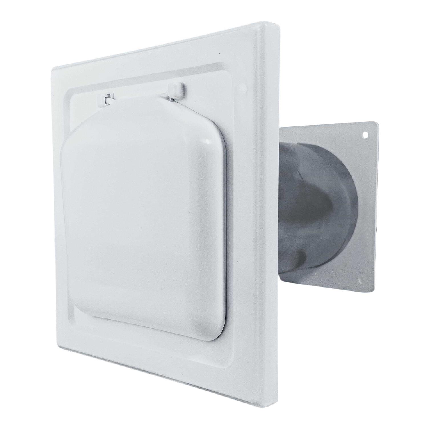 No-Pest 4 In. White Plastic Wide Mount Dryer Vent Hood - Inhomebuy