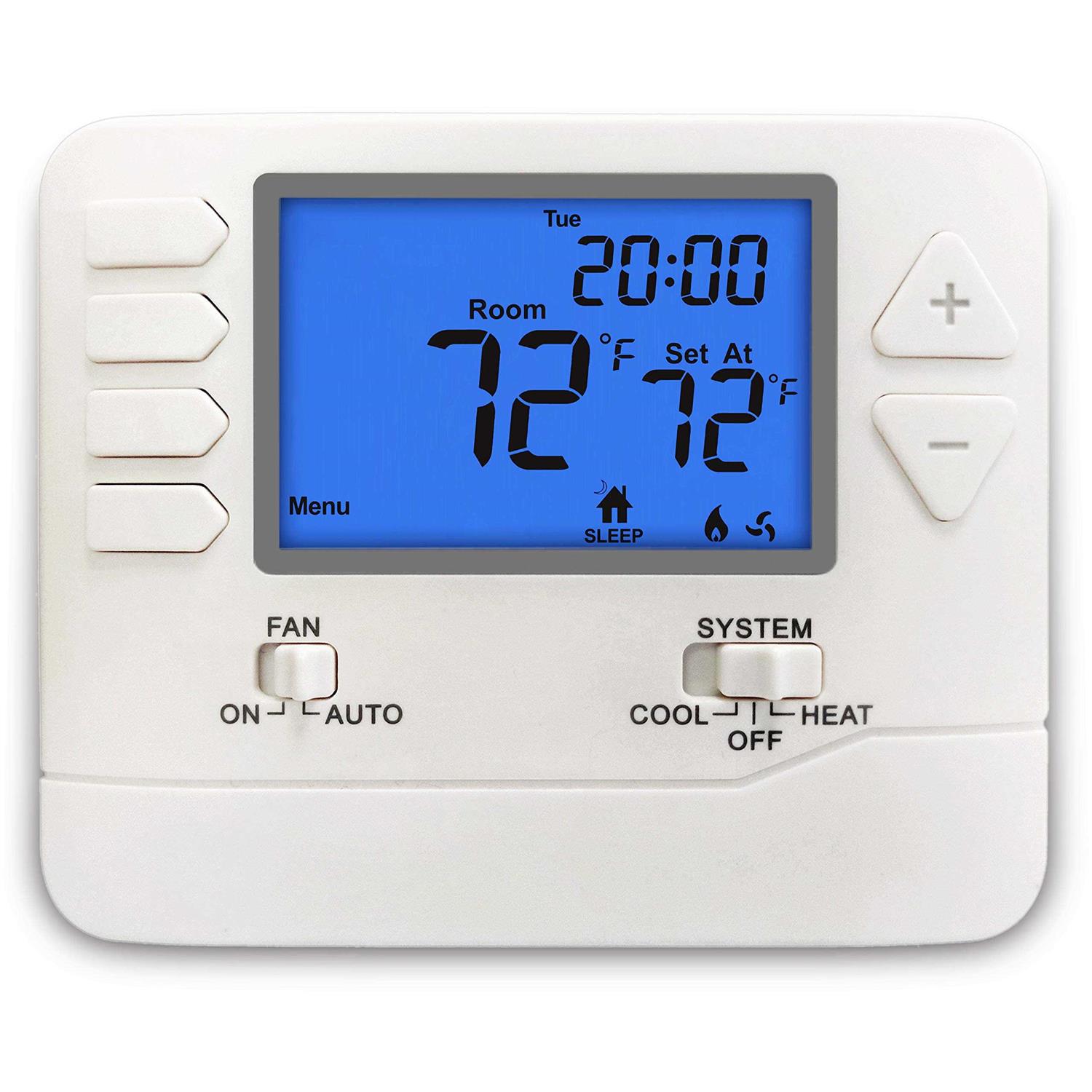 Electeck Digital Thermostat with Large LCD Display, Non-Programmable, Compatible with Single Stage Electrical and Gas/Oil System - Inhomebuy