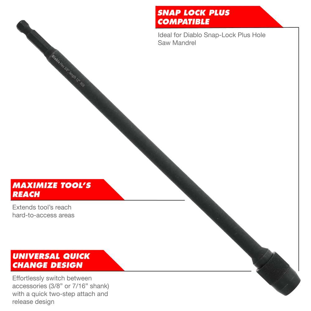 Diablo 1/4 in. x 12 in. Universal Extension - Inhomebuy