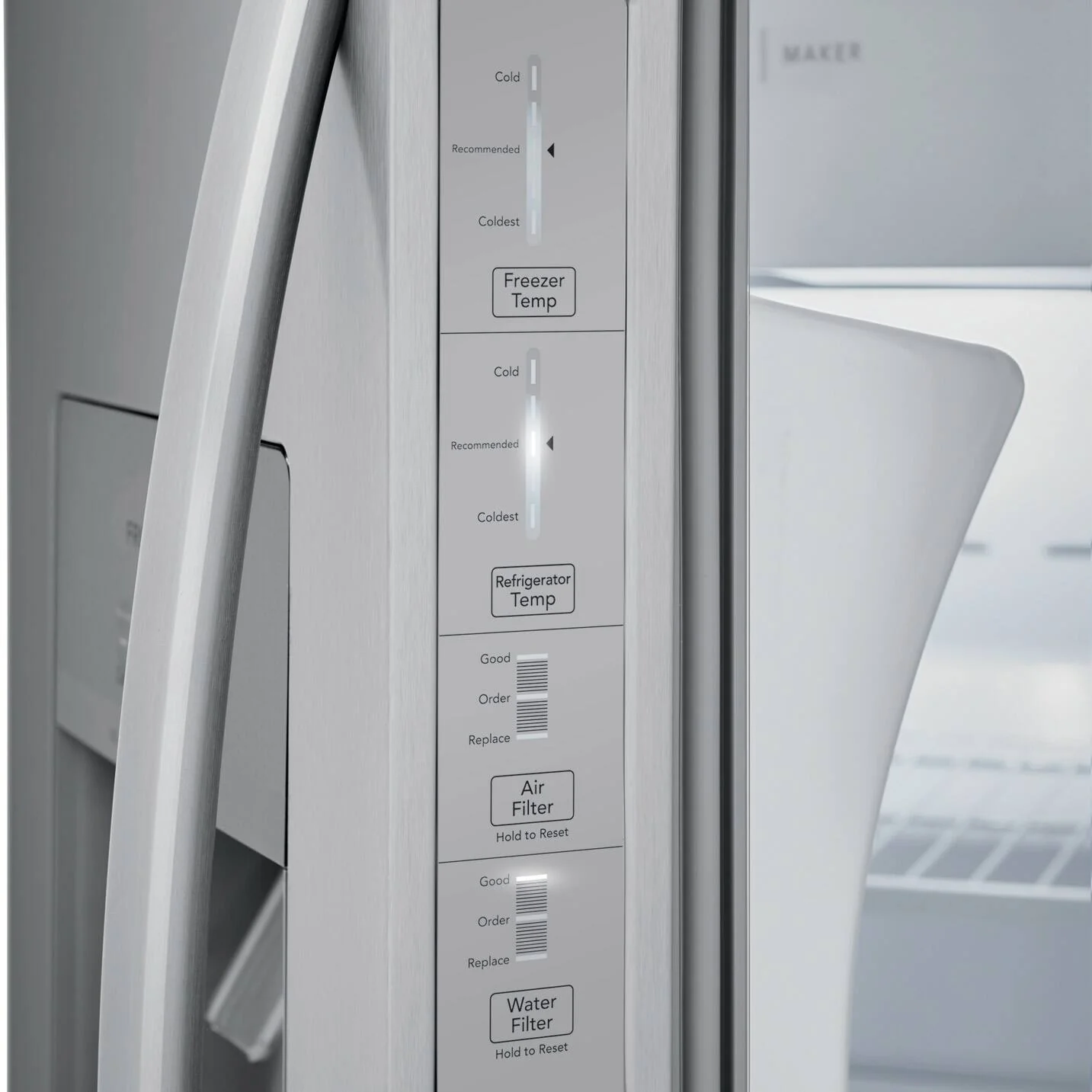 FRIGIDAIRE 36 IN 25.6 CU FT. STAINLESS STEEL SIDE-BY-SIDE REFRIGERATOR WITH EXTERIOR WATER AND ICE D - Inhomebuy