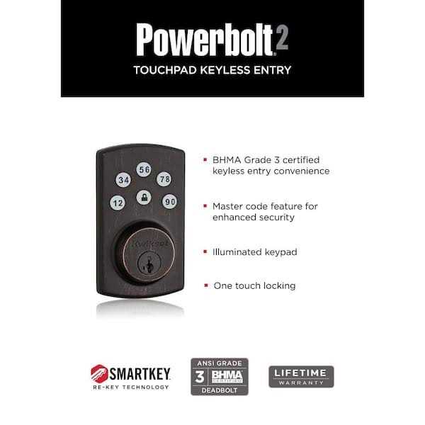 Kwikset Powerbolt Zinc Electronic Deadbolt - Inhomebuy