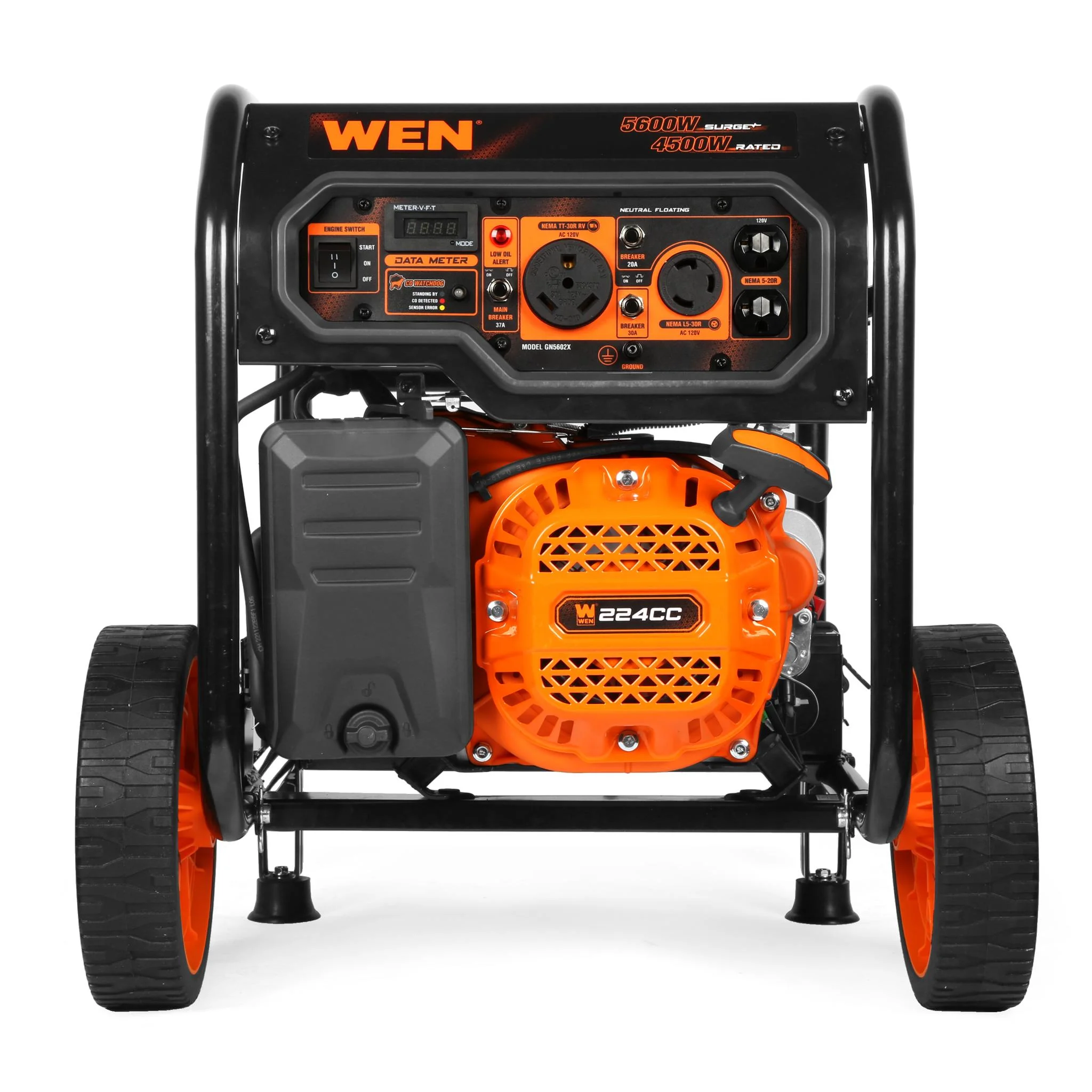 WEN 5600-Watt Portable Generator, Electric Start, 224cc, Transfer-Switch and RV-Ready with CO Shutdown Sensor - Inhomebuy