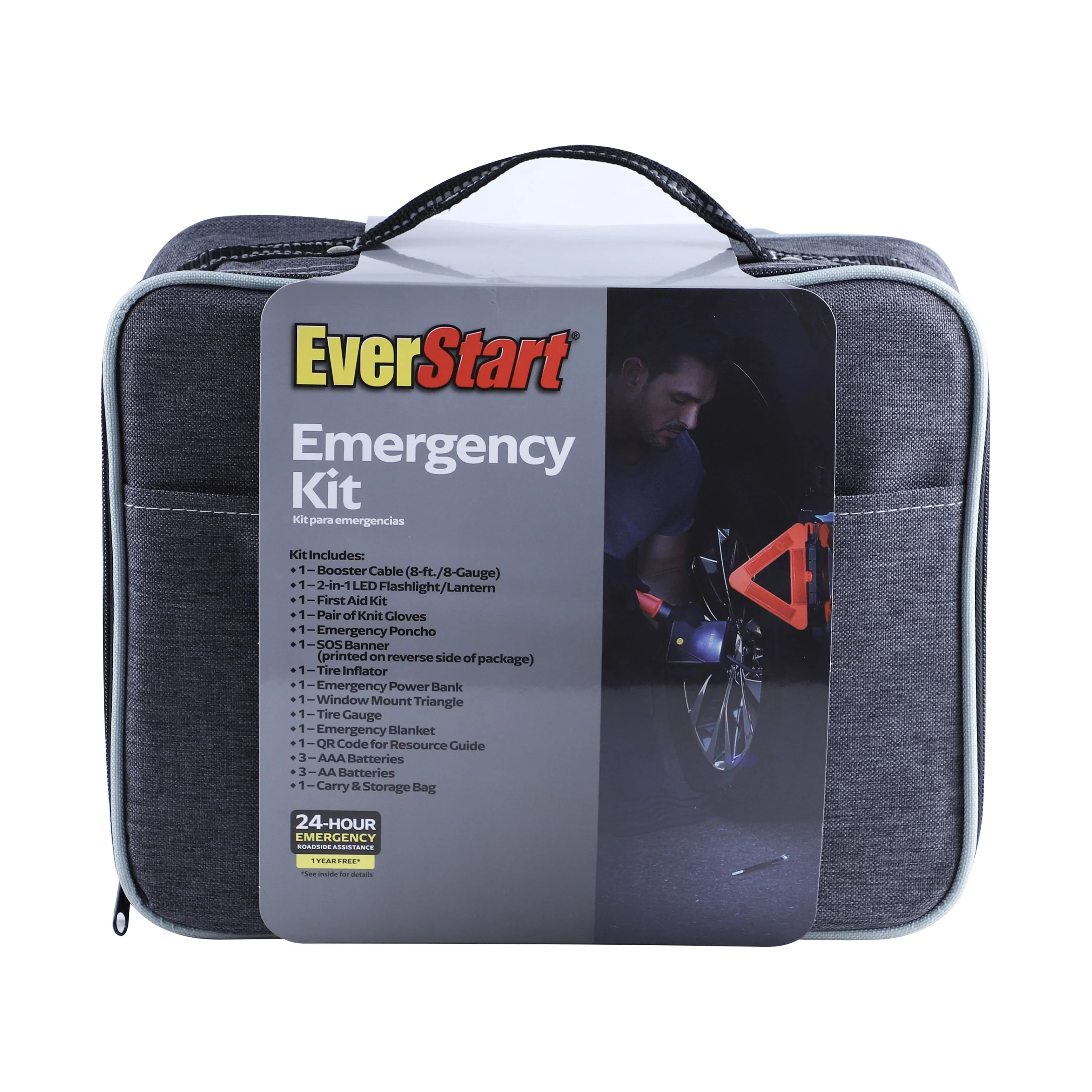 Everstart Emergency Deluxe Kit, All Car Makes, Models. Assembled Product Height 9in x 12in x 5in. - Inhomebuy