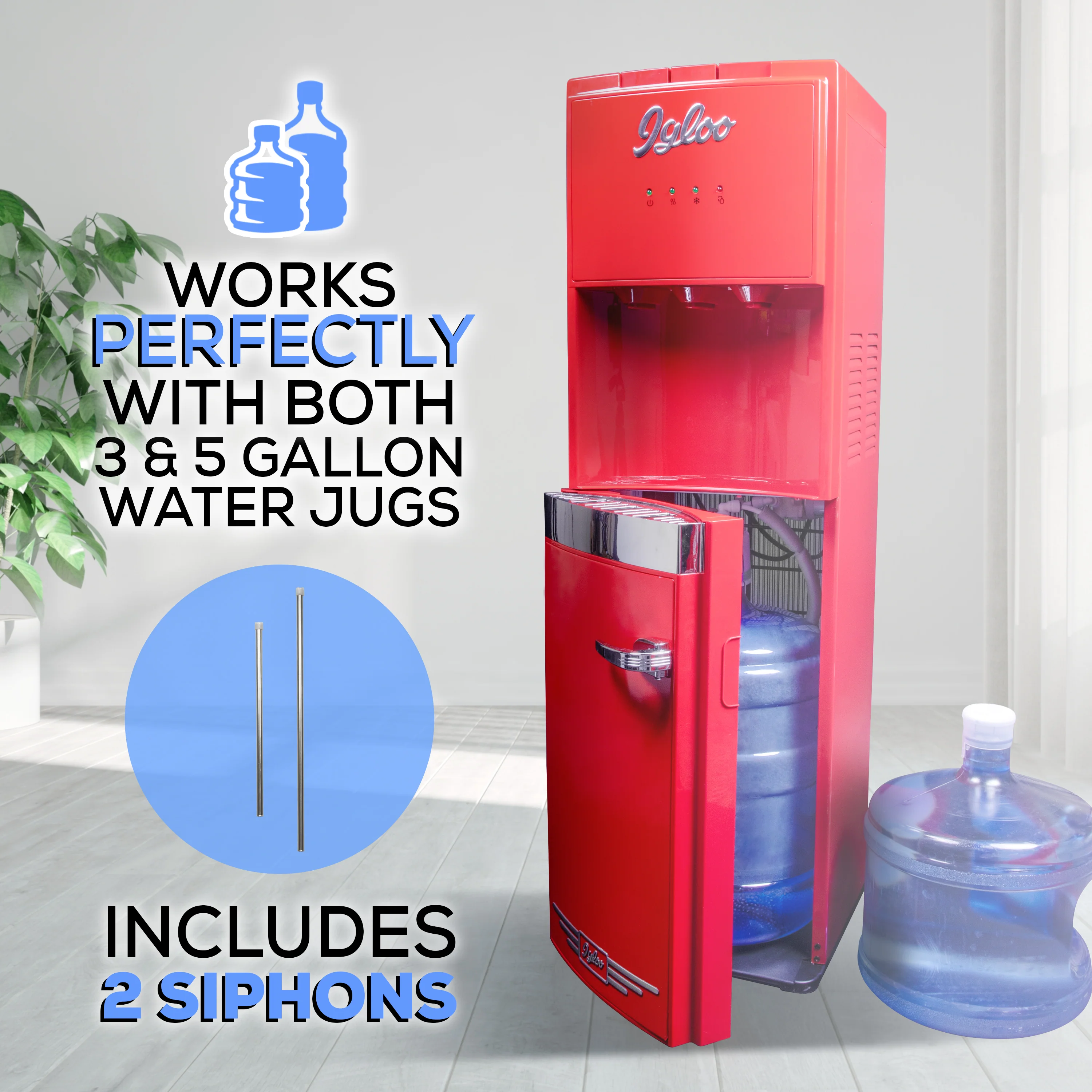 Igloo Retro Water Cooler, Retro Red - Inhomebuy