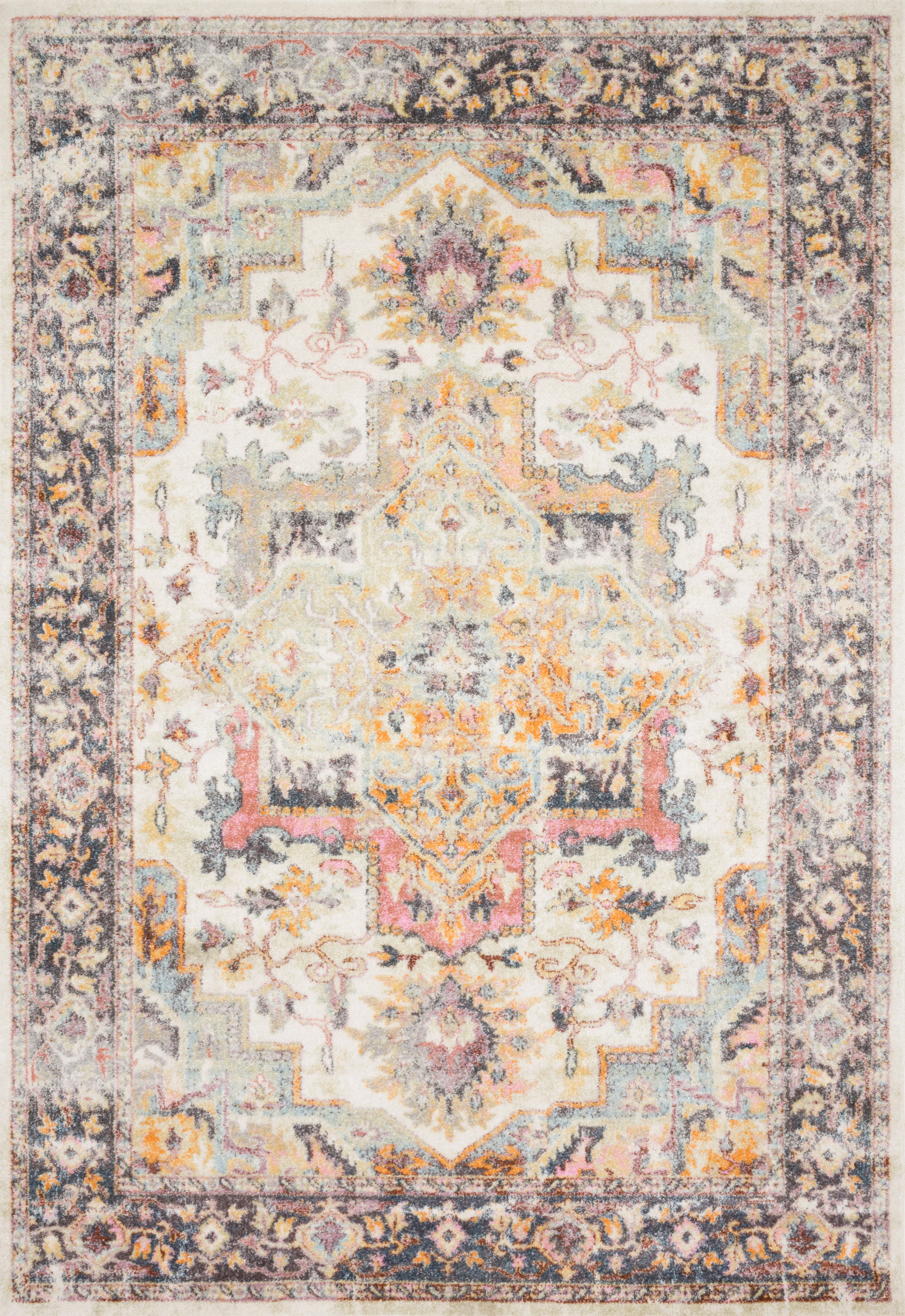 Loloi Rugs Clara Collection Rug in Ivory, Charcoal - 11'6