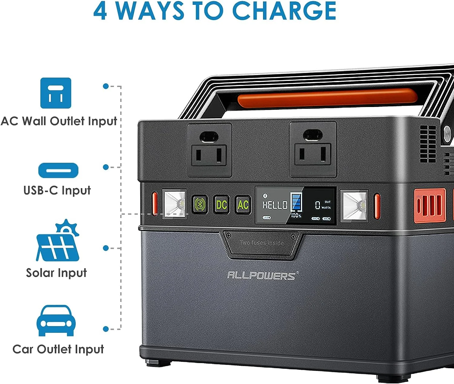 ALLPOWERS S300 288Wh Portable Power Station, Wireless Charging,  with 300 Watt AC Outlets, Solar Generator for Outdoor Camping RV Travel Emergency off-Grid CAPA - Inhomebuy