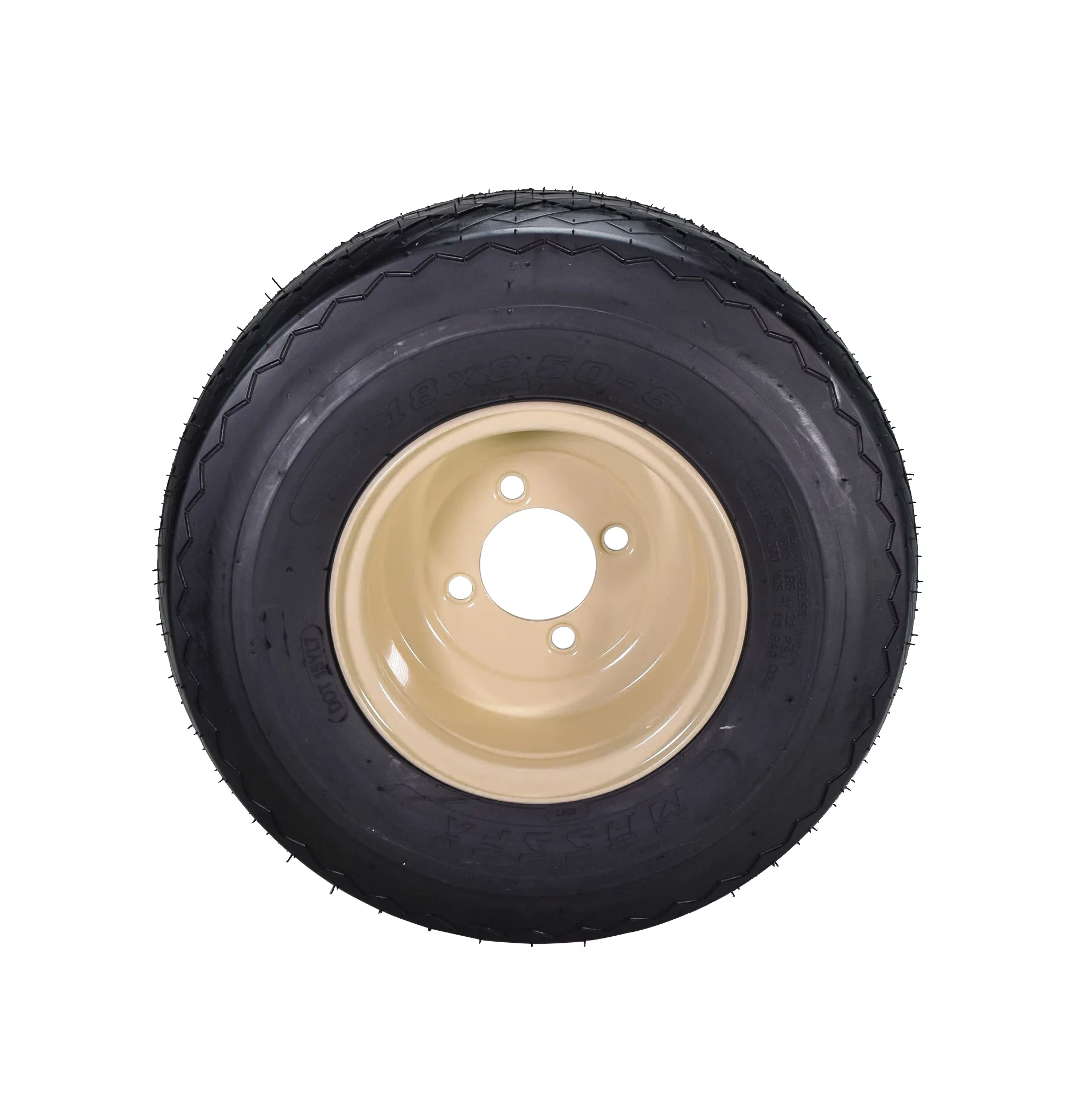 MASSFX 18x8.5-8 Golf Cart, Turf, Lawn & Garden Tire 4 Ply & 4/4 Matt Black Wheel Assembled Kit 18x8.5x8 - Inhomebuy