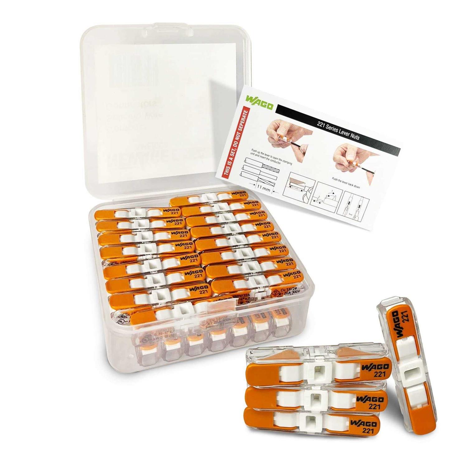 New Age America Wago 221 Series Compact Splicing Wire Connectors Assortment Pack - Inhomebuy