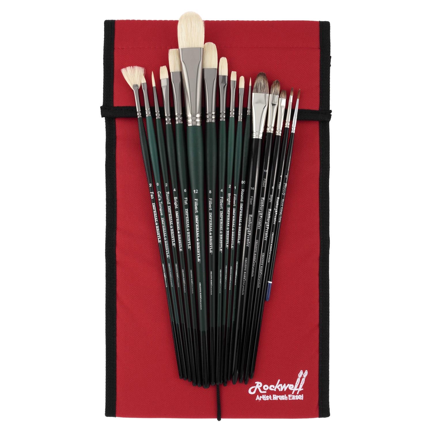 Creative Mark Pro Stroke Paint Brush Premium White Value Set of 15 Long Handle Bristle Brushes Finest Quality Pure White Chungki - Inhomebuy