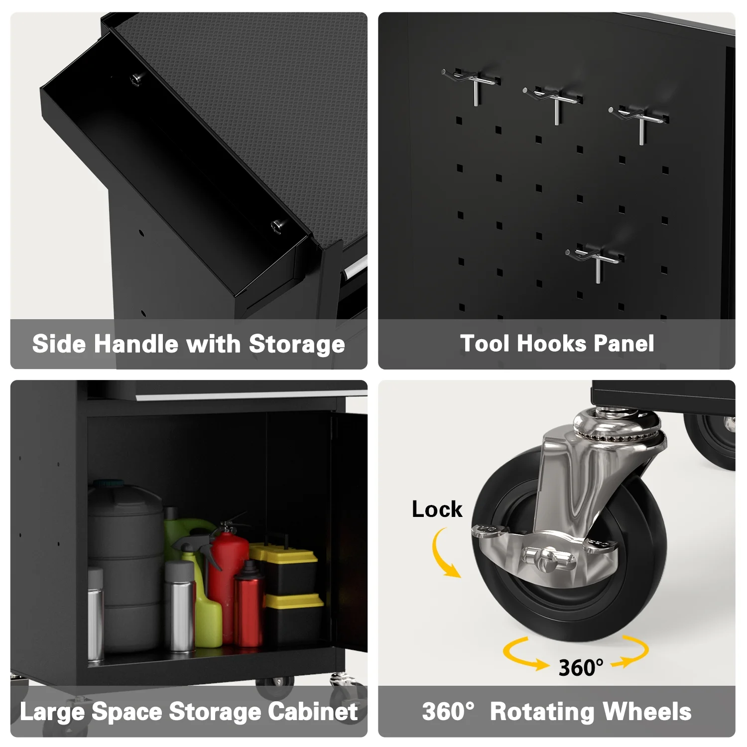 5 Drawer Mechanic Tool Chest with Wheels Heavy Duty Rolling Tool Box Cabinet Keyed Locking System Toolbox Organizer for Workshop Darkblue - Inhomebuy