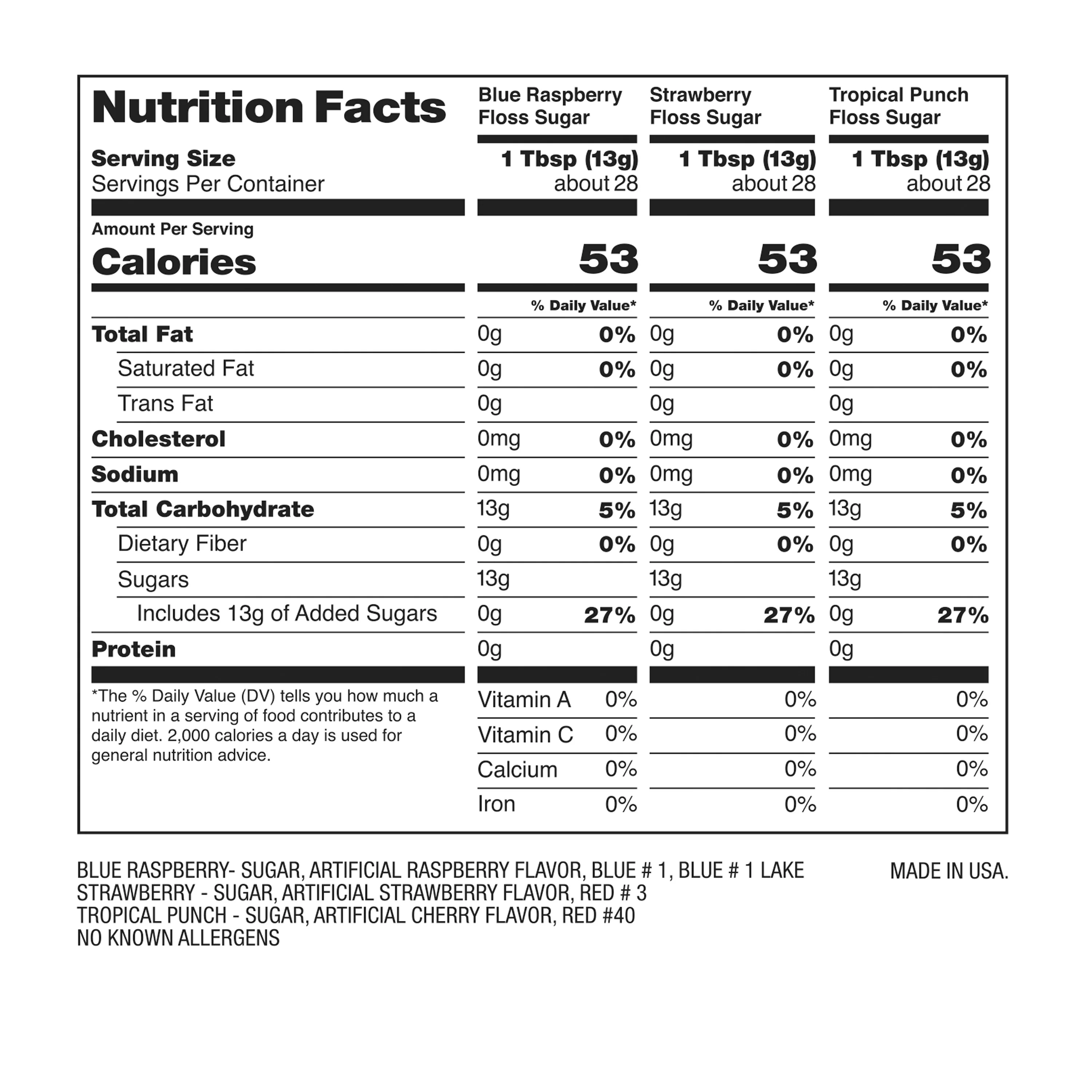 Kool-Aid Cotton Candy Flossing Sugar �?Blue Raspberry, Strawberry, Tropical Punch �?3 Pack - Inhomebuy