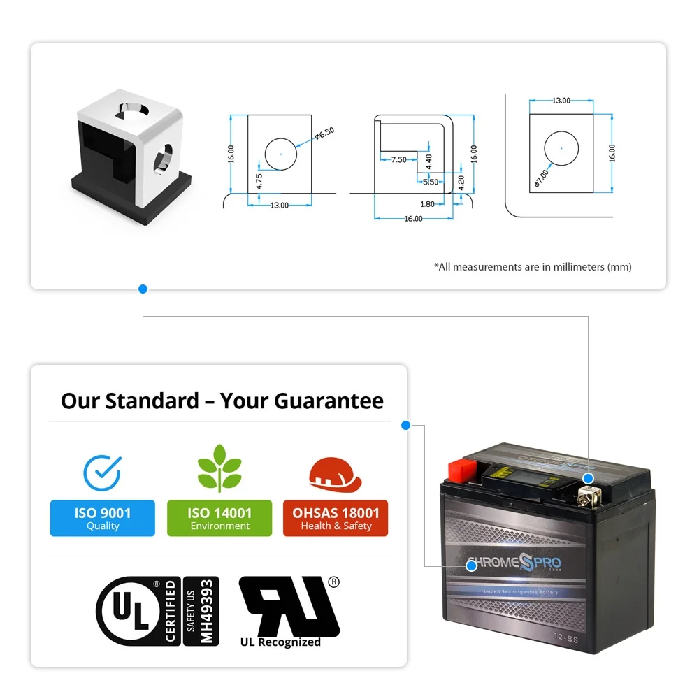 Chrome Pro Battery Ytx12-Bs Igel Motorcycle Battery For Suzuki Vz800 Marauder 800Cc 97-'08 - Inhomebuy