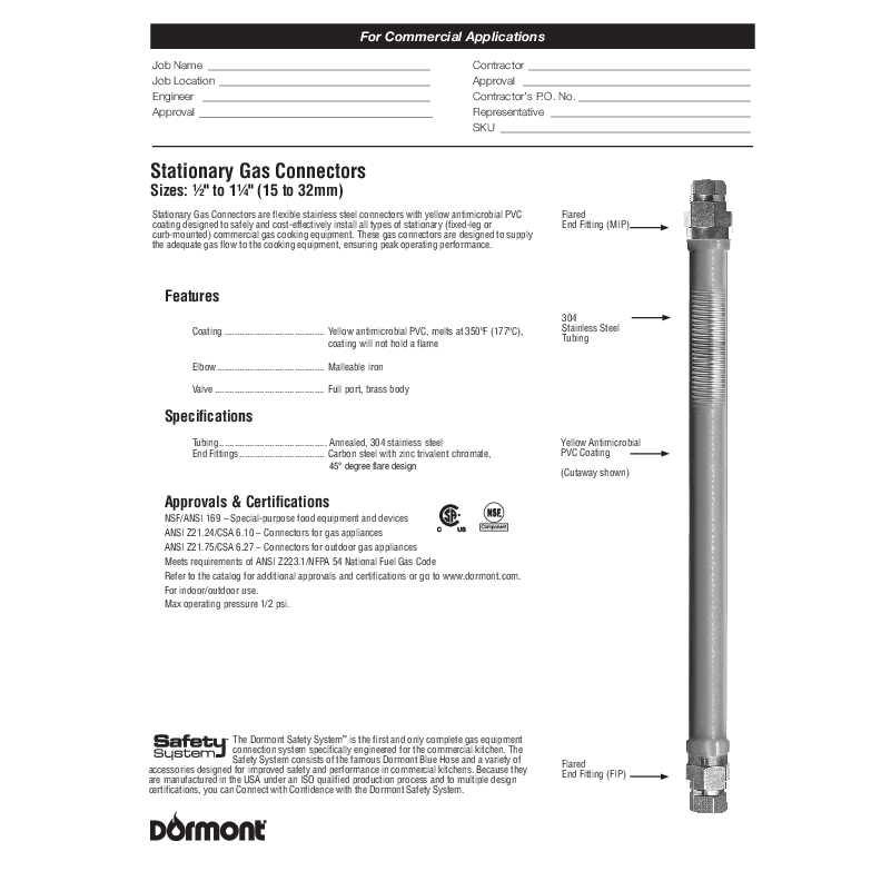 Dormont 1650KIT48 Gas Connector Kit - Inhomebuy