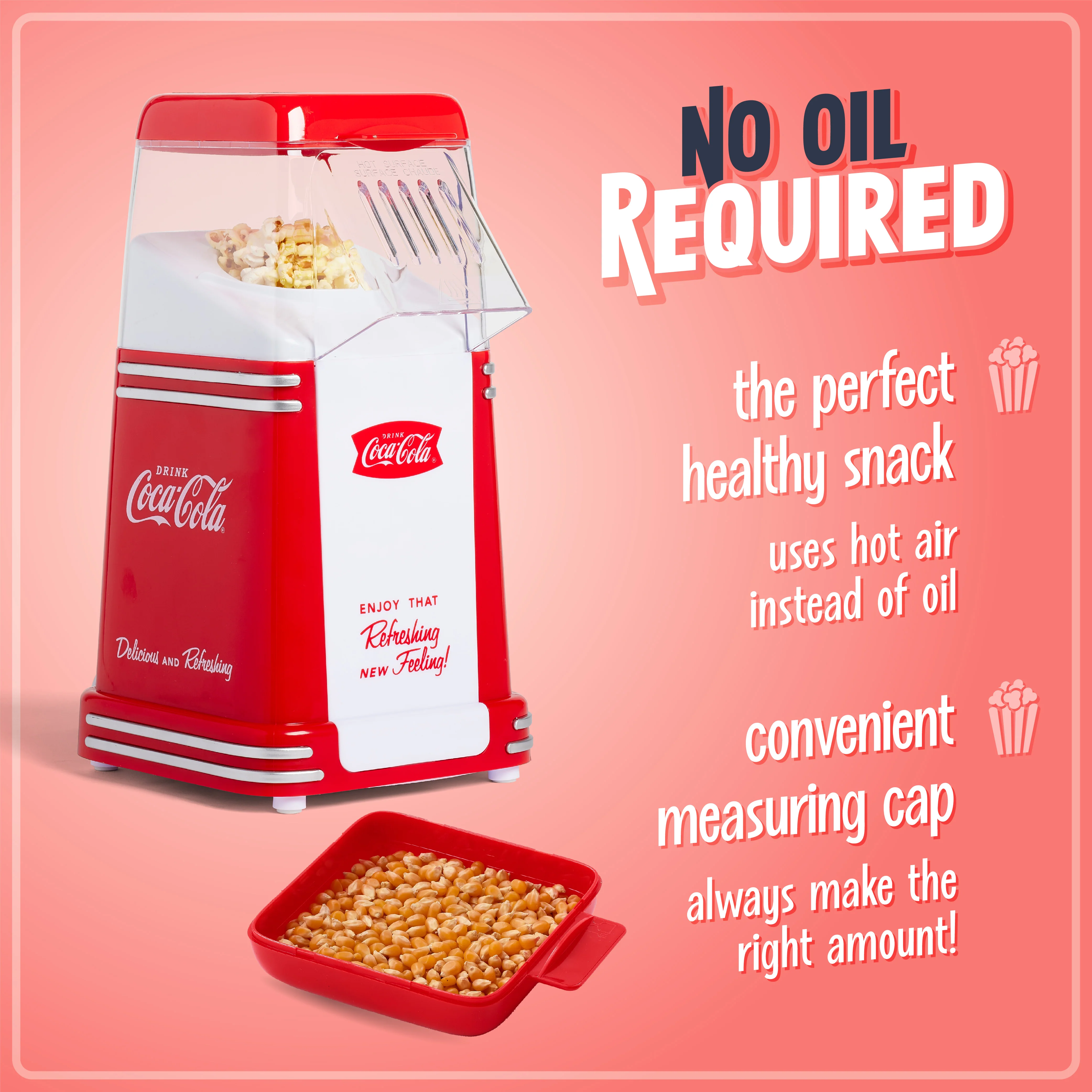 Coca-Cola® 8-Cup Hot Air Popcorn Maker - Inhomebuy