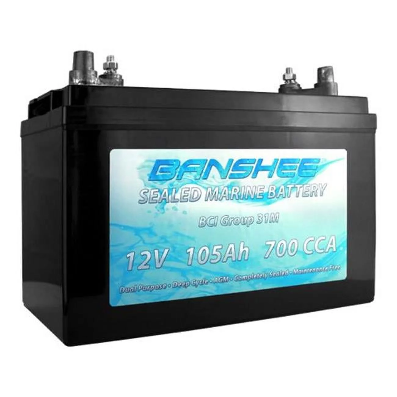 Banshee 31M-AGM-Banshee-01 Group 31 Sealed AGM Deep Cycle Marine Trolling Motor Battery - Inhomebuy